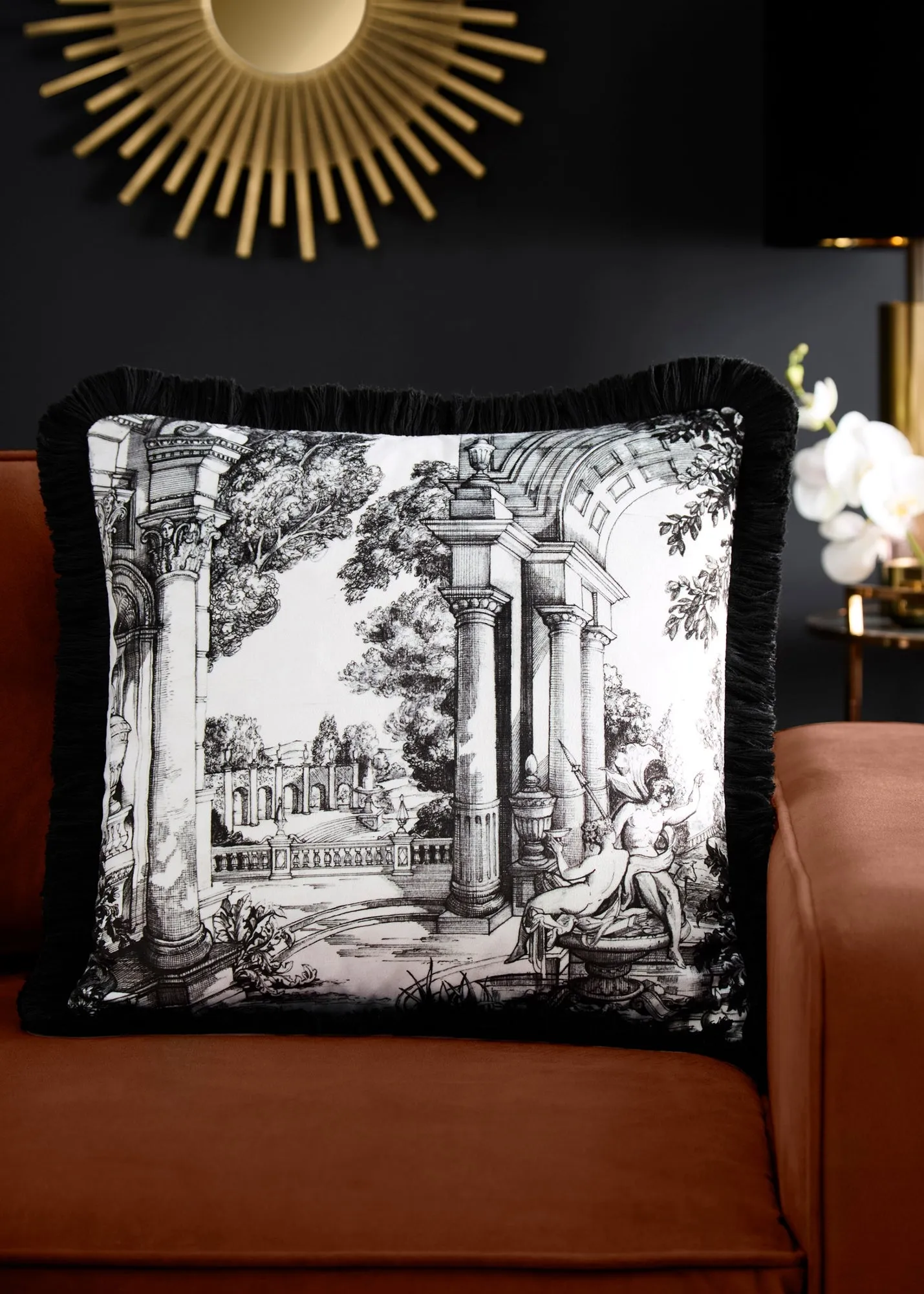 Vista Velvet Filled Cushion - White product