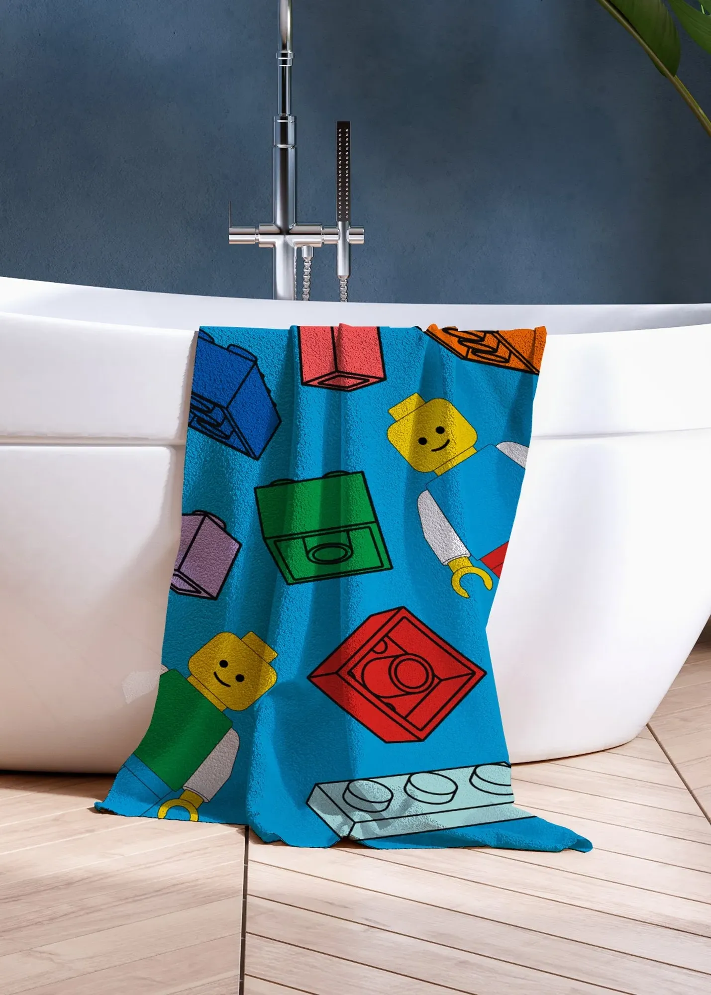 Lego Colourblock Towel - Blue, Cotton product
