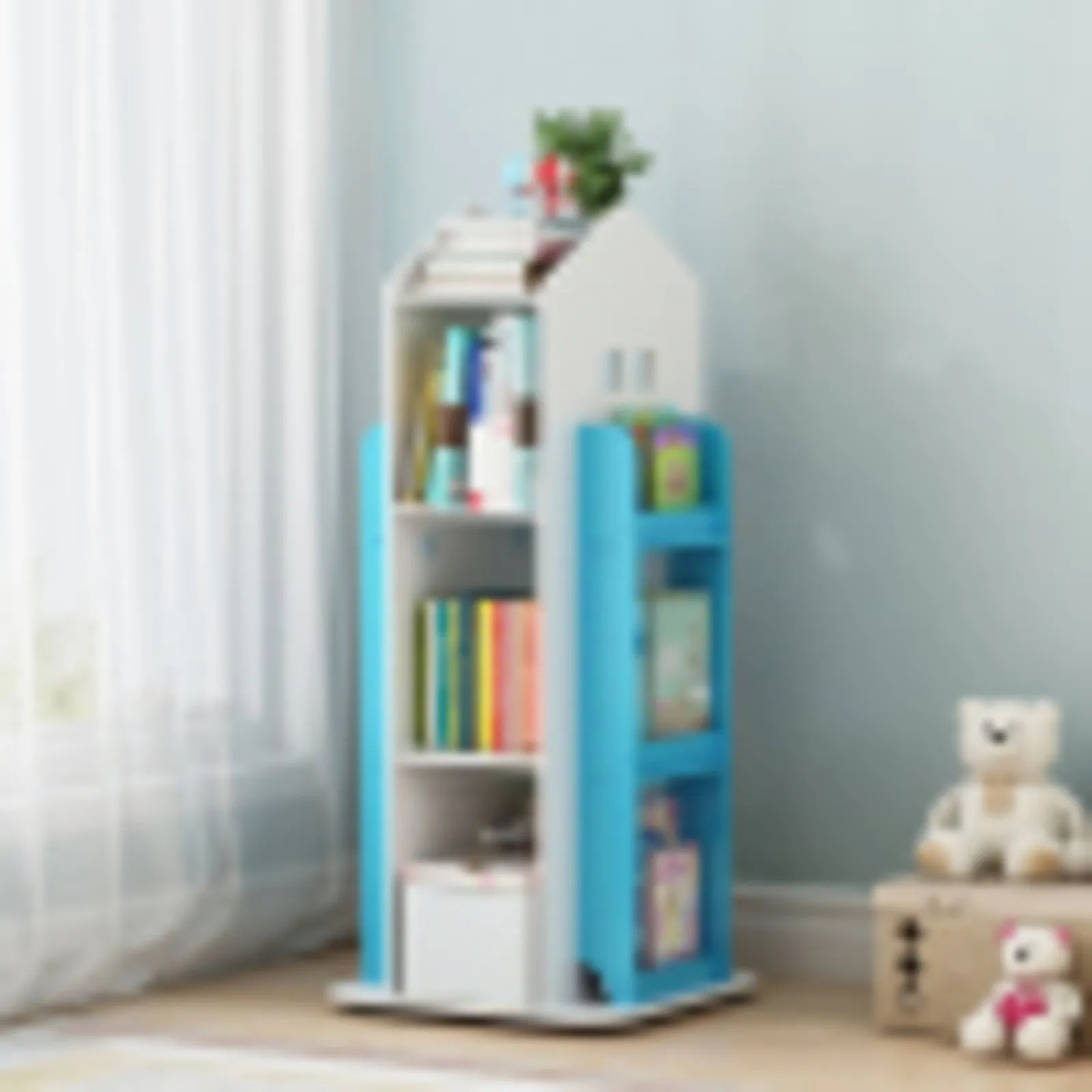 Castle House Frame Rotating Bookshelf - Multi, Wood Plastic product