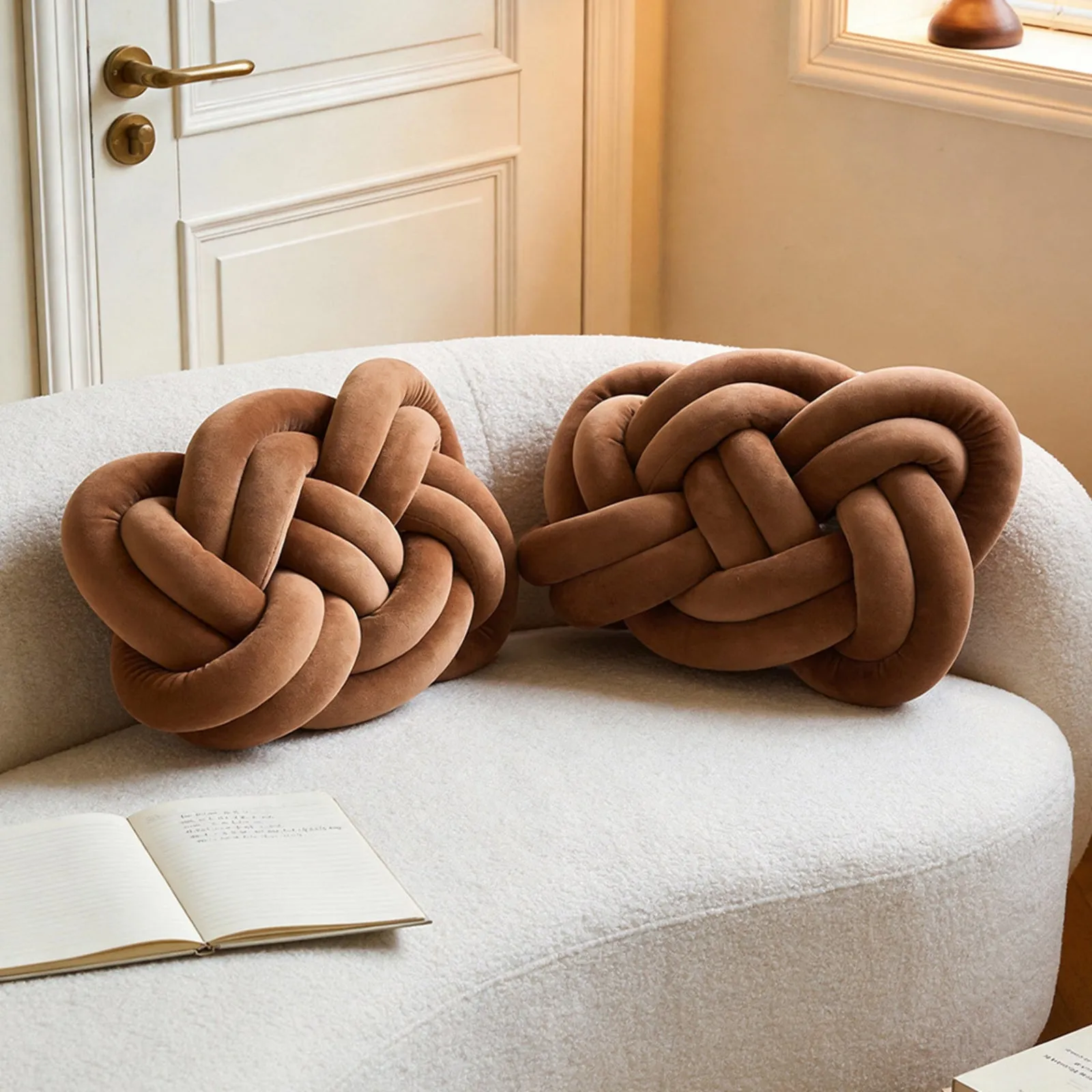 Knot Cushions Set of 2 - Brown, Spandex product