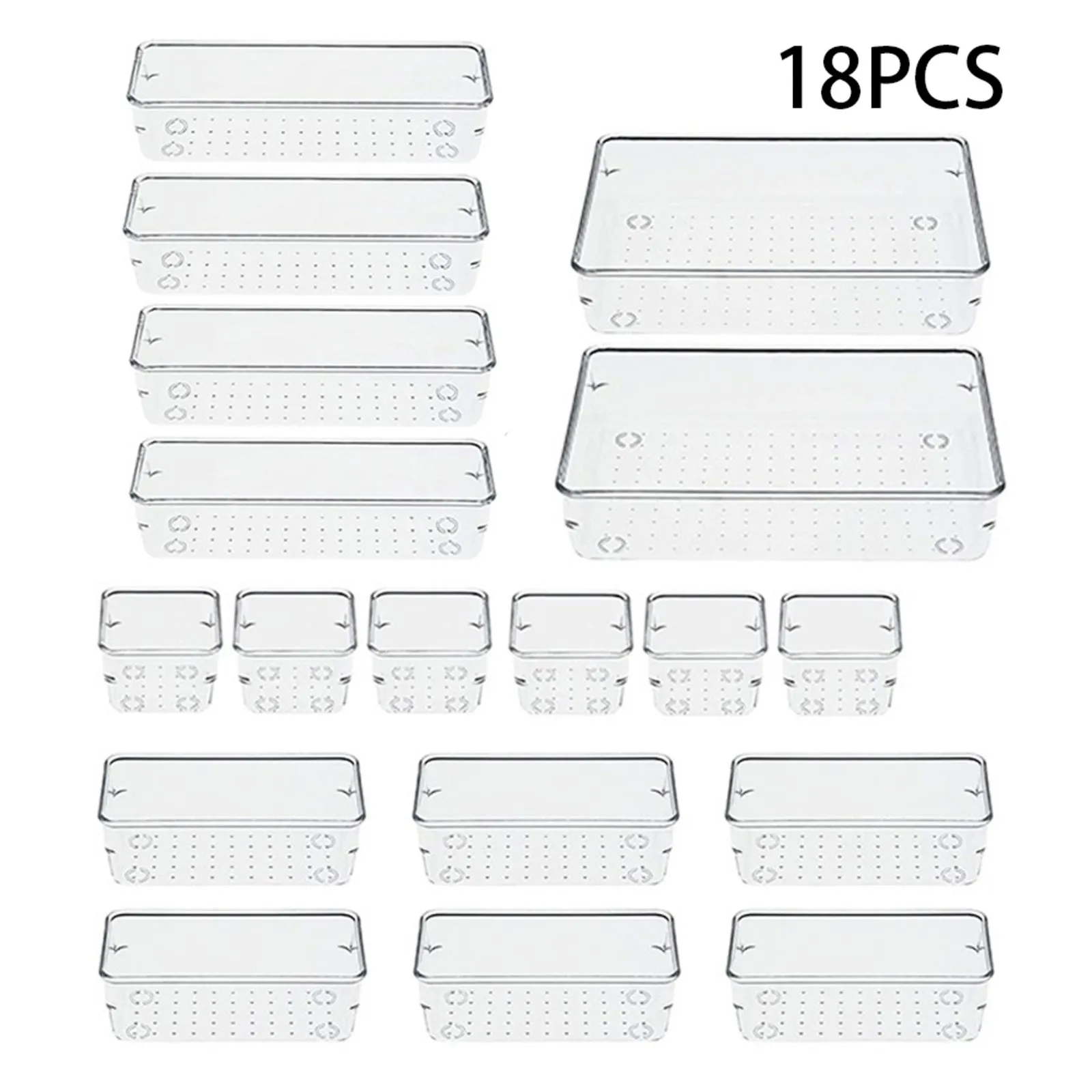 Set of 18 Desktop Organisers - Clear product