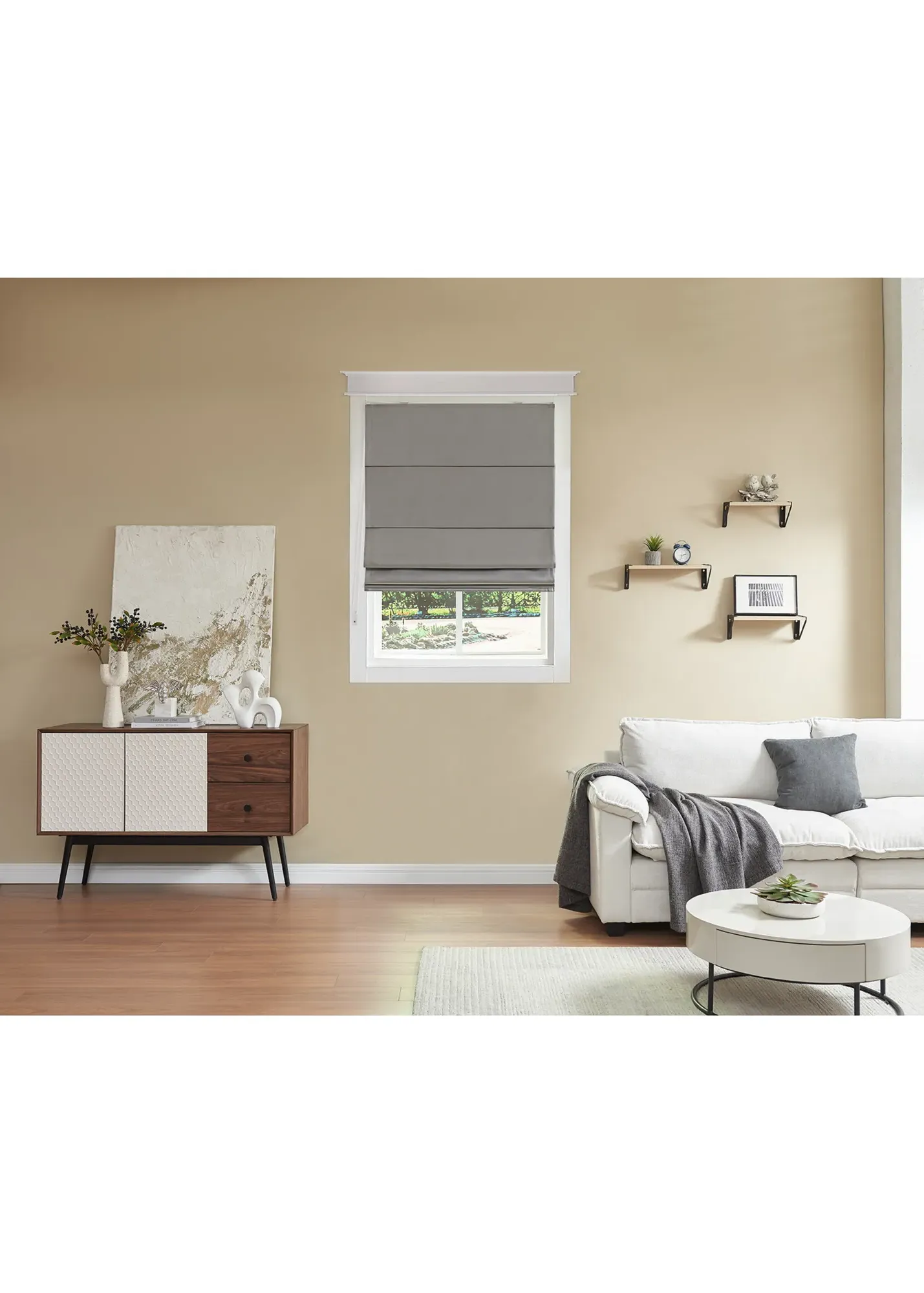 Blackout Roman Blind - Grey, Fabric product