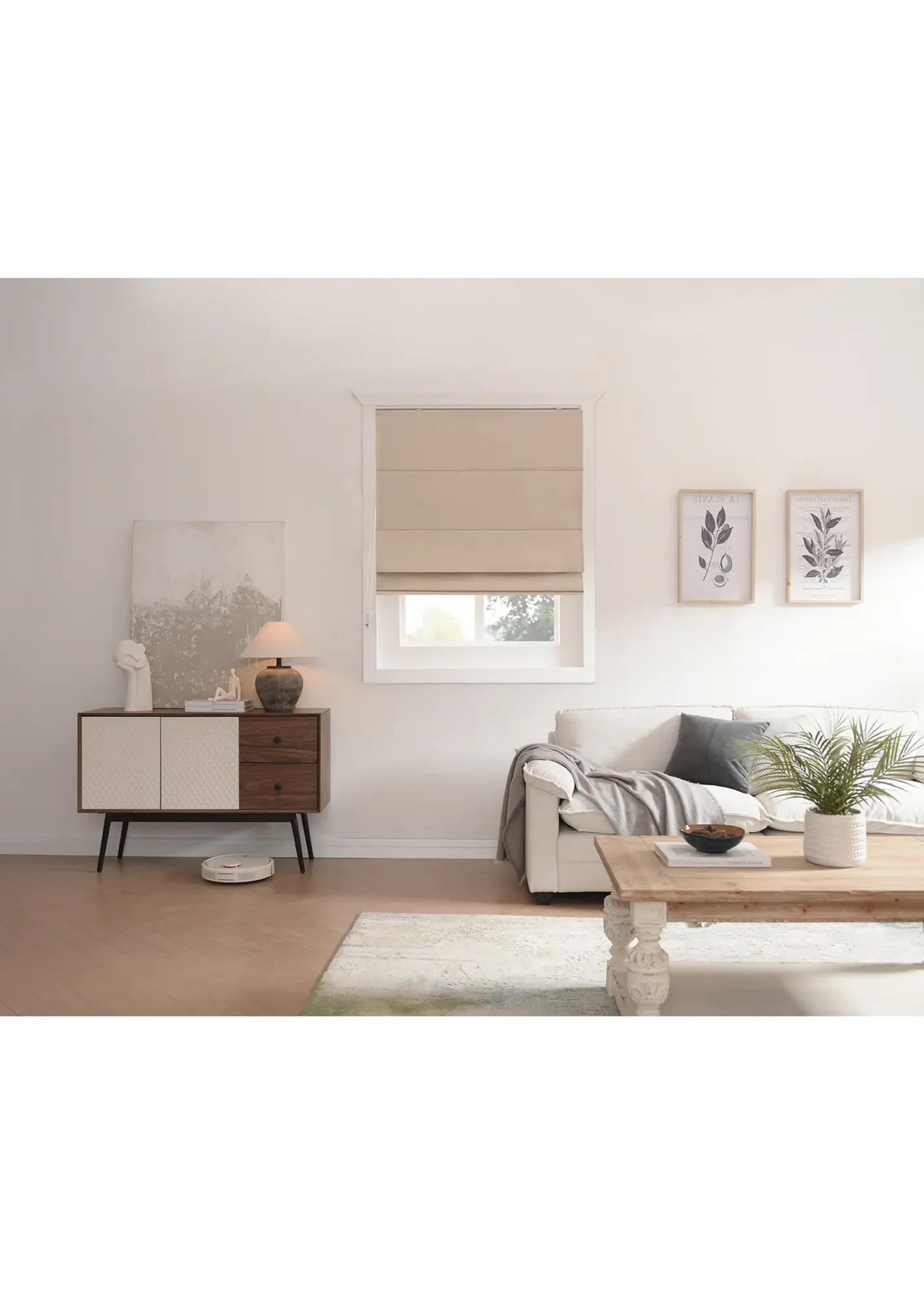 Blackout Roman Blind - Natural, Fabric 90x140cm product