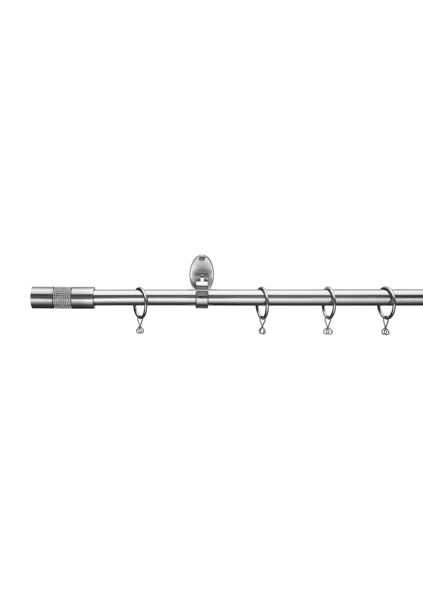Diamante Cylinder Extendable Curtain Pole 70-120cm - Black, Metal product