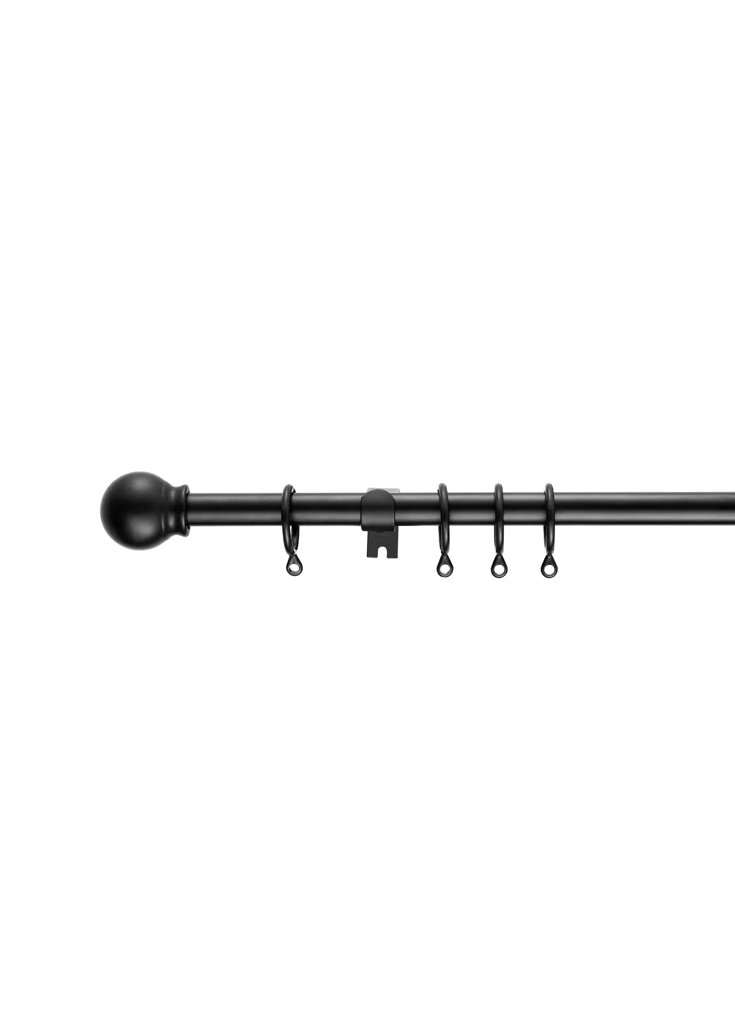 Extendable Ball Curtain Pole 120-210cm - Black, Metal product