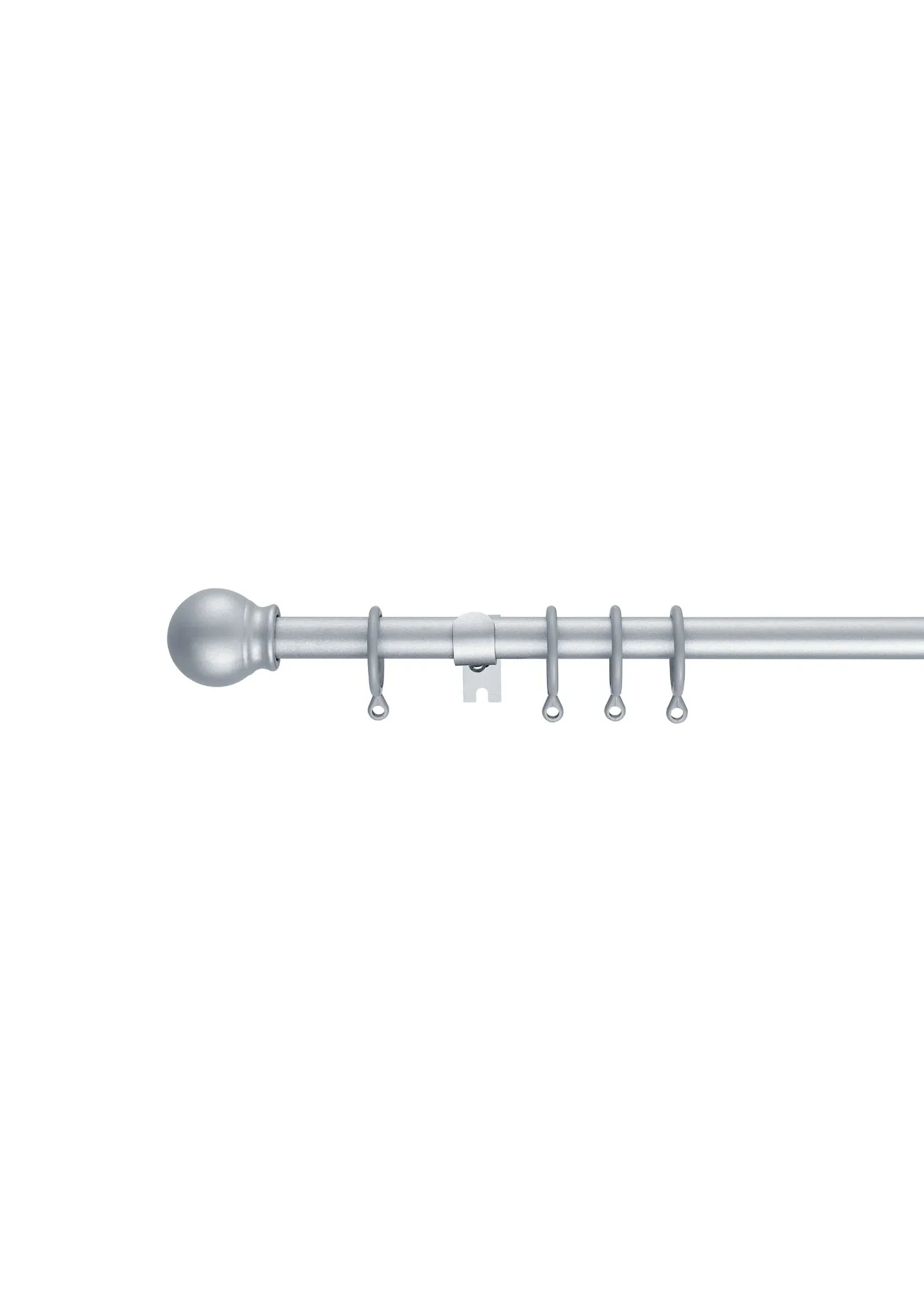 Extendable Ball Curtain Pole 120-210cm - Grey, Metal product