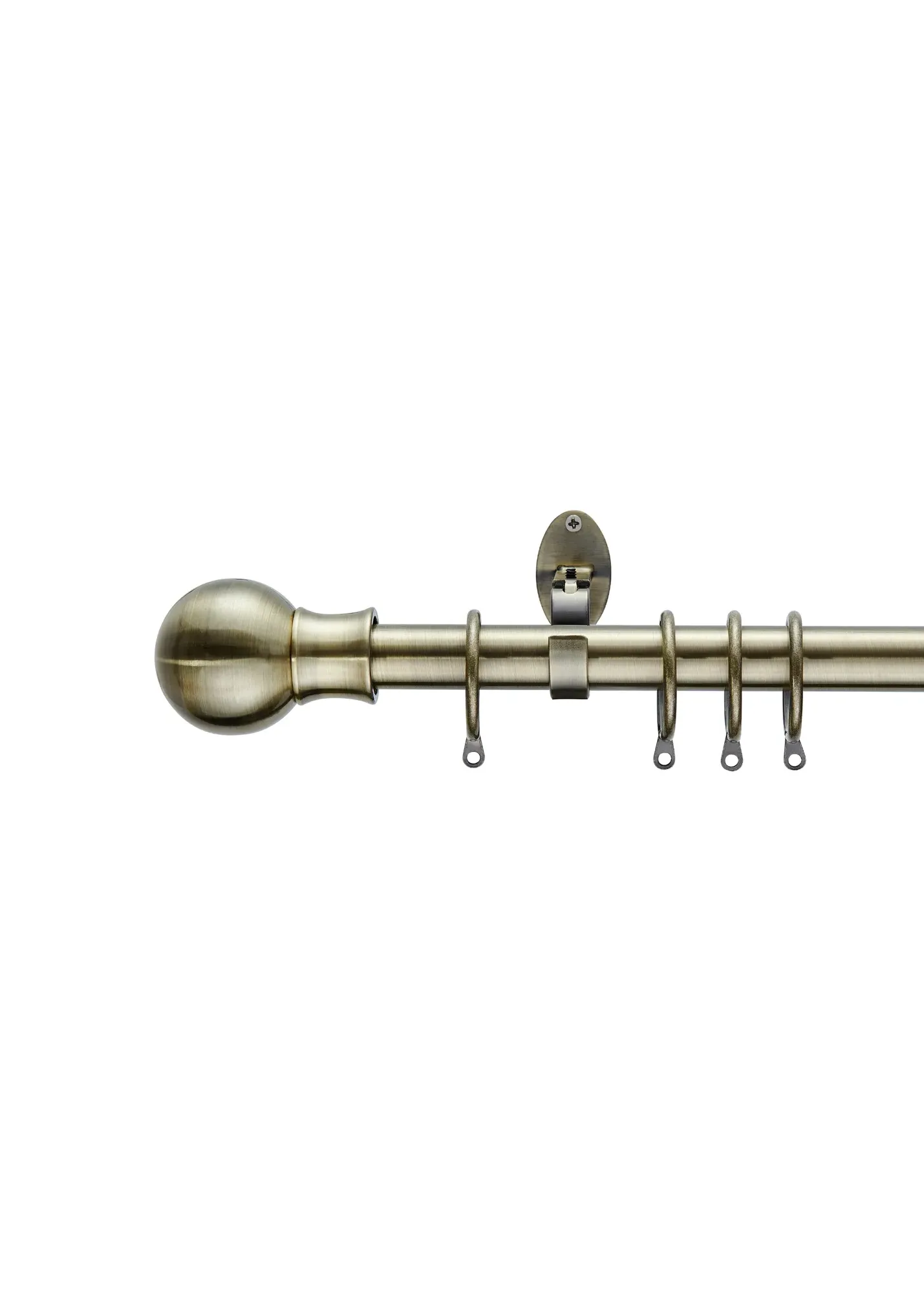 Extendable Ball Curtain Pole 70-120cm - Antique Brass, Metal product