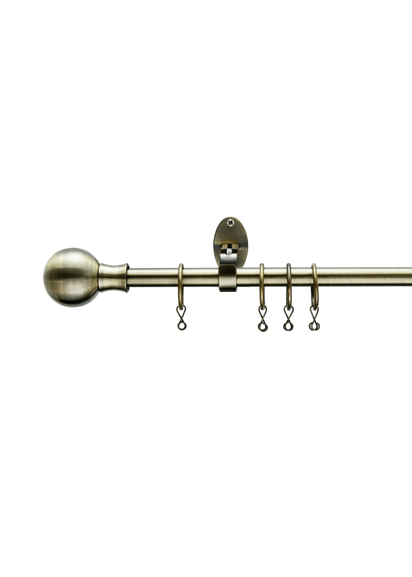 Extendable Ball Curtain Pole 70-120cm - Antique Brass, Metal product