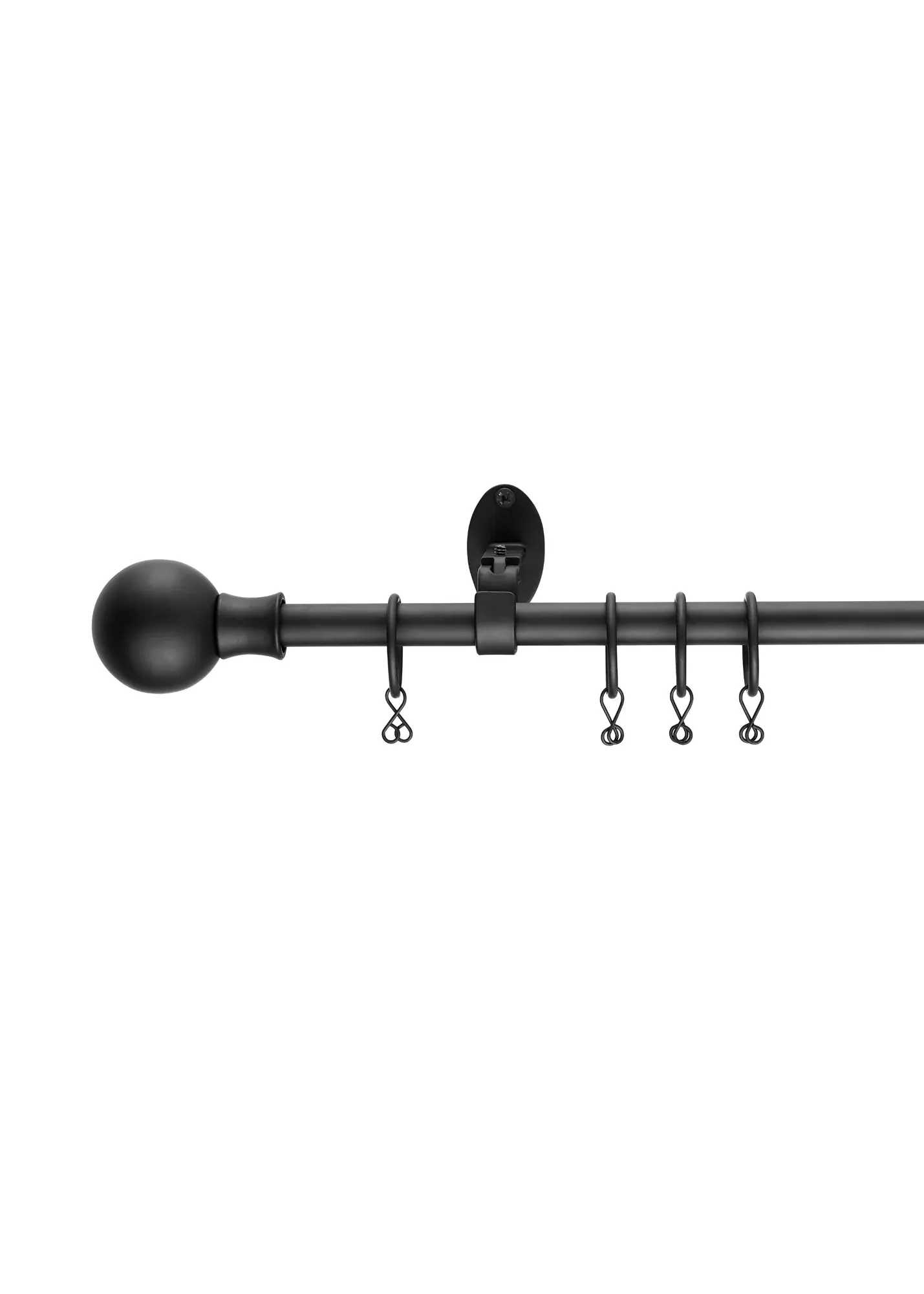 Extendable Ball Curtain Pole 70-120cm - Black, Metal product
