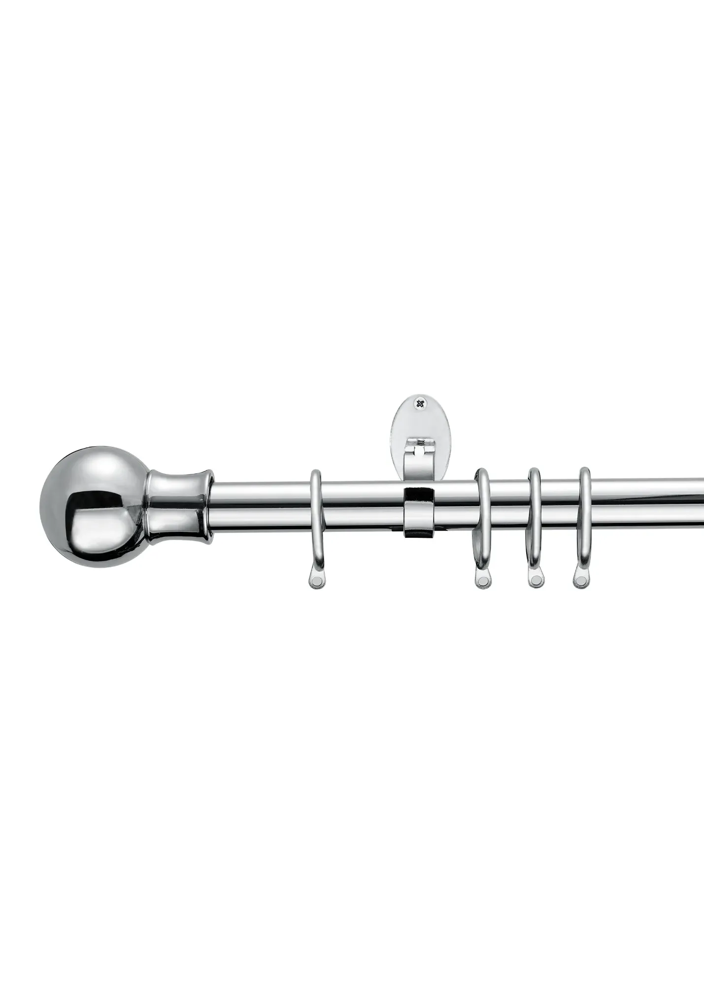 Extendable Ball Curtain Pole 70-120cm - Chrome, Metal product
