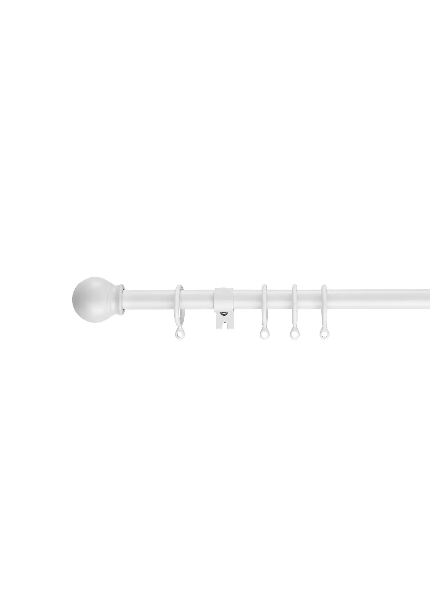 Extendable Ball Curtain Pole 70-120cm - White, Metal product