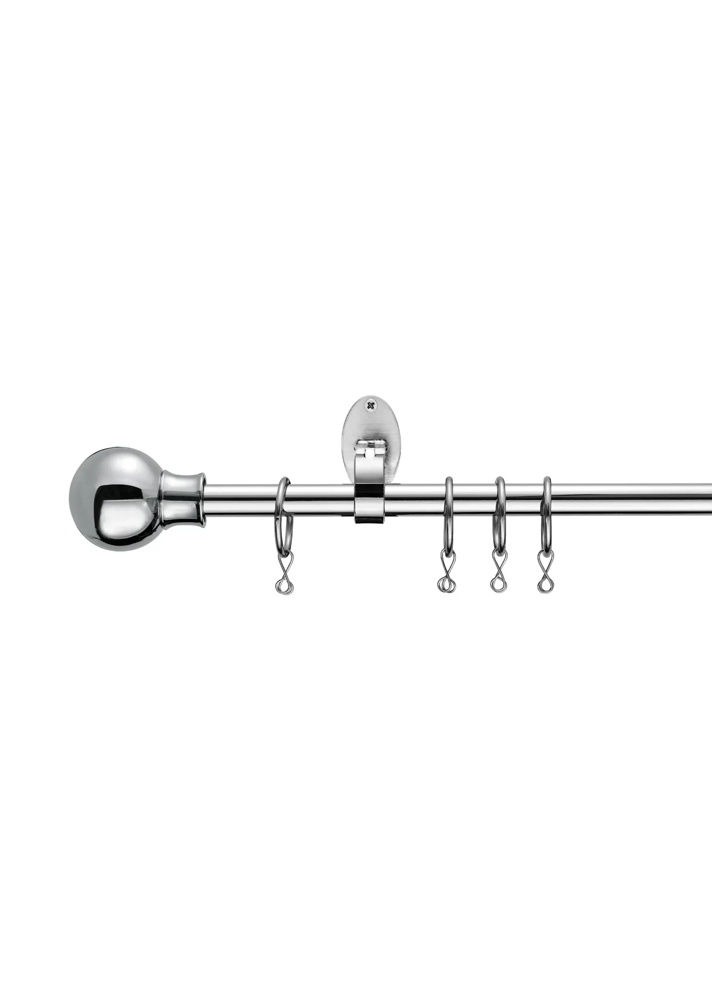 Extendable Ball Curtain Pole - Chrome, Metal product