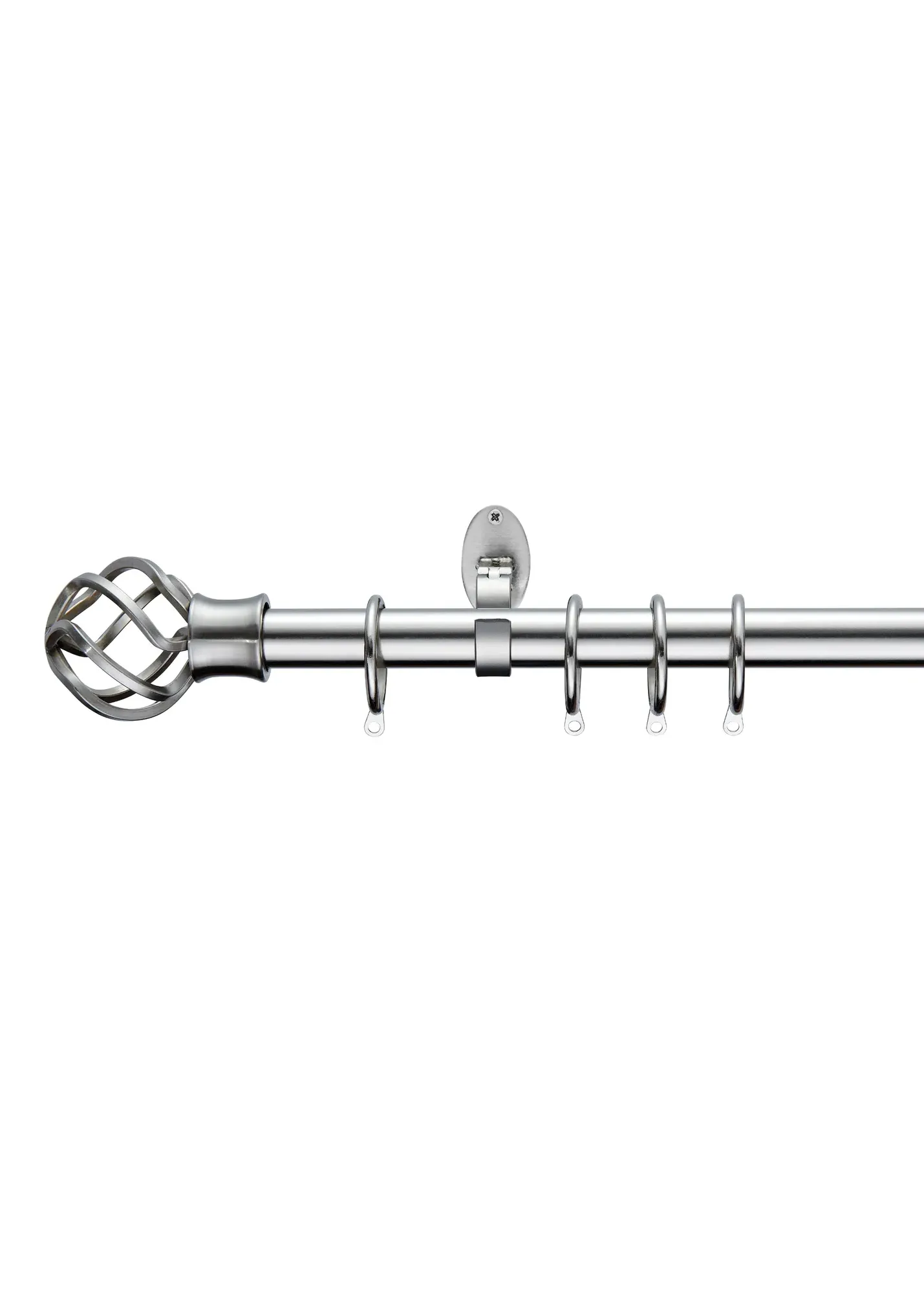 Extendable Caged Ball Curtain Pole 70-120cm - Grey, Stainless Steel product