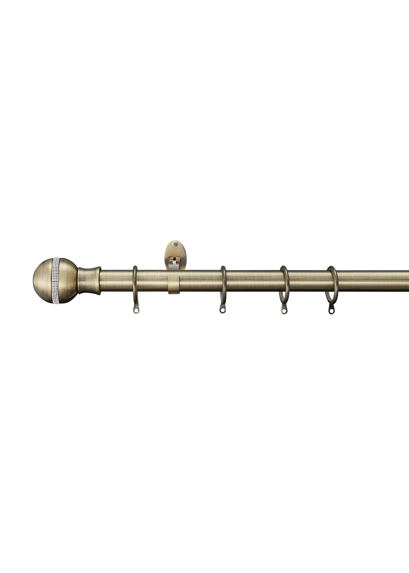 Extendable Diamante Ball Curtain Pole 70-120cm - Antique Brass, Metal product
