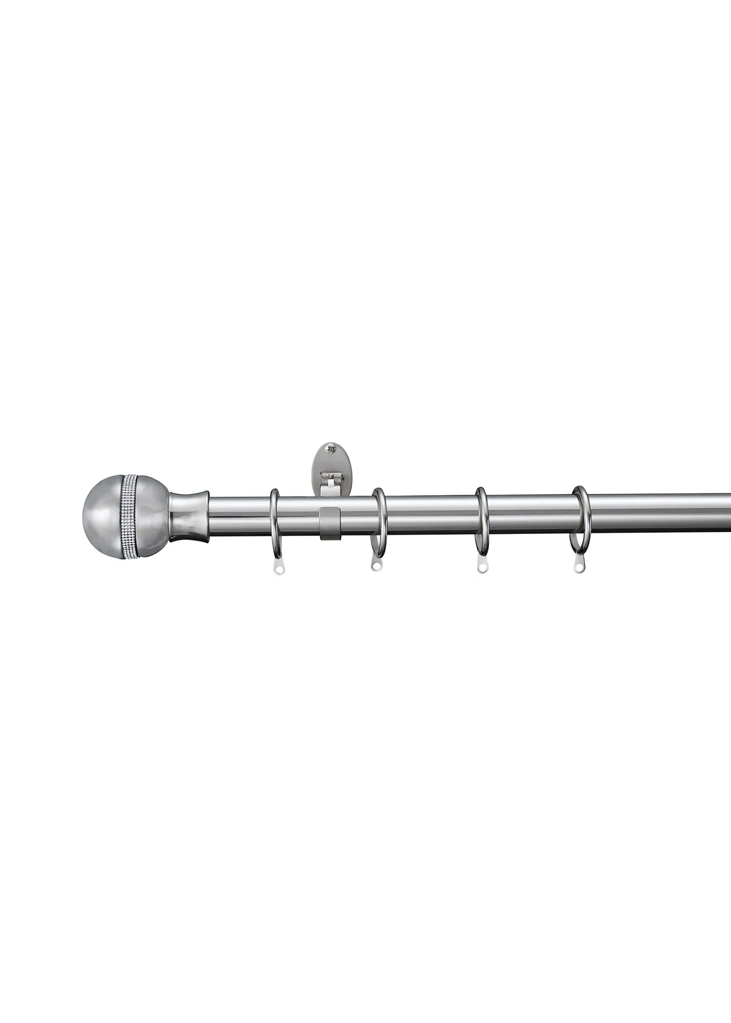Extendable Diamante Ball Curtain Pole 70-120cm - Grey, Stainless Steel product