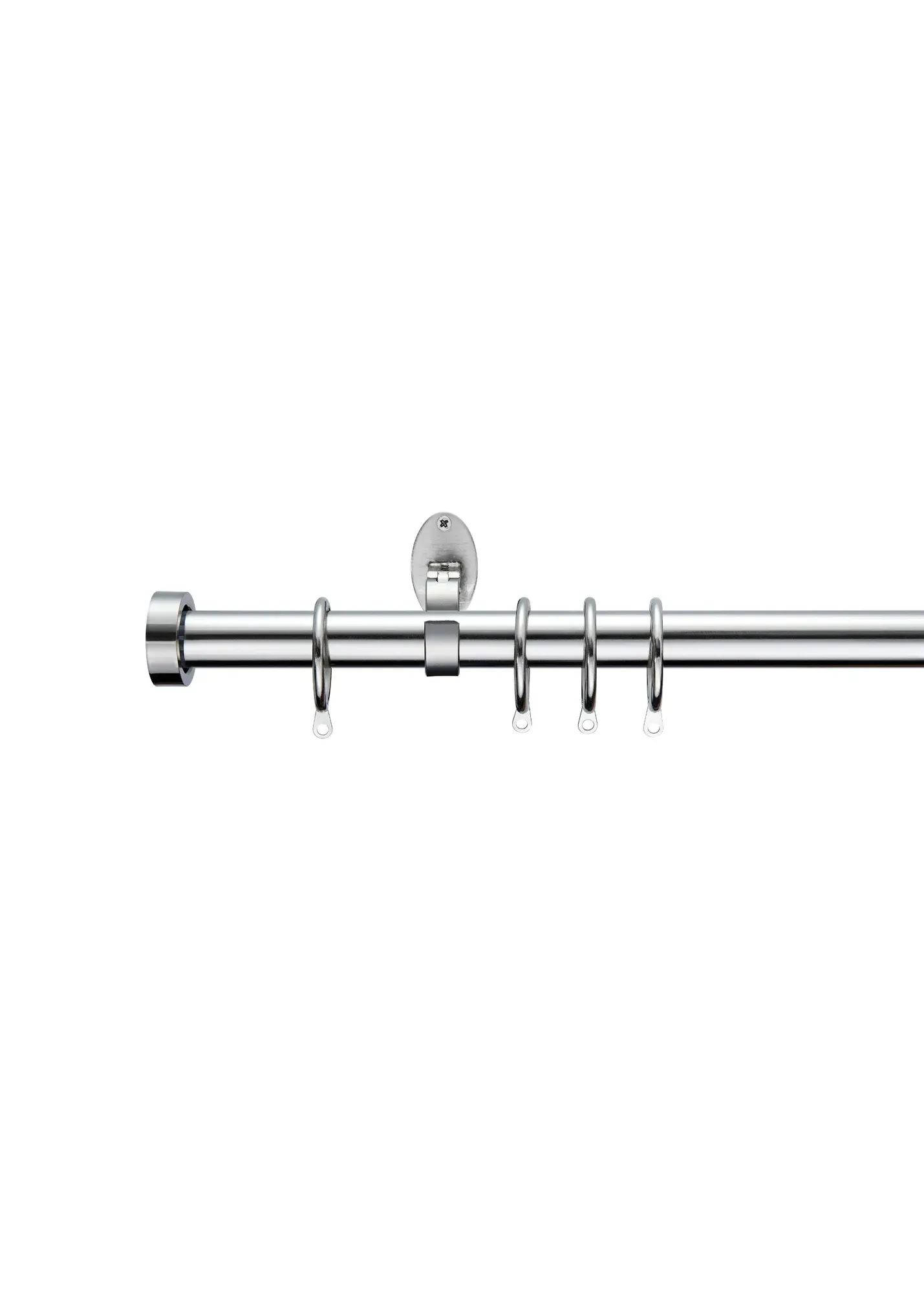 Extendable Stopped Curtain Pole 70-120cm - Grey, Stainless Steel product