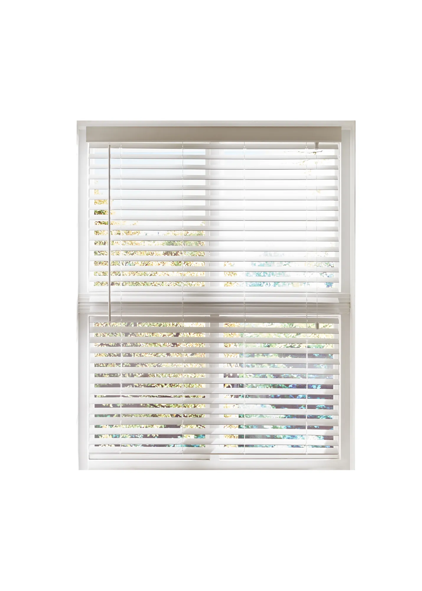 Faux Wood Venetian Blind with Tilt Control - White, PVC product