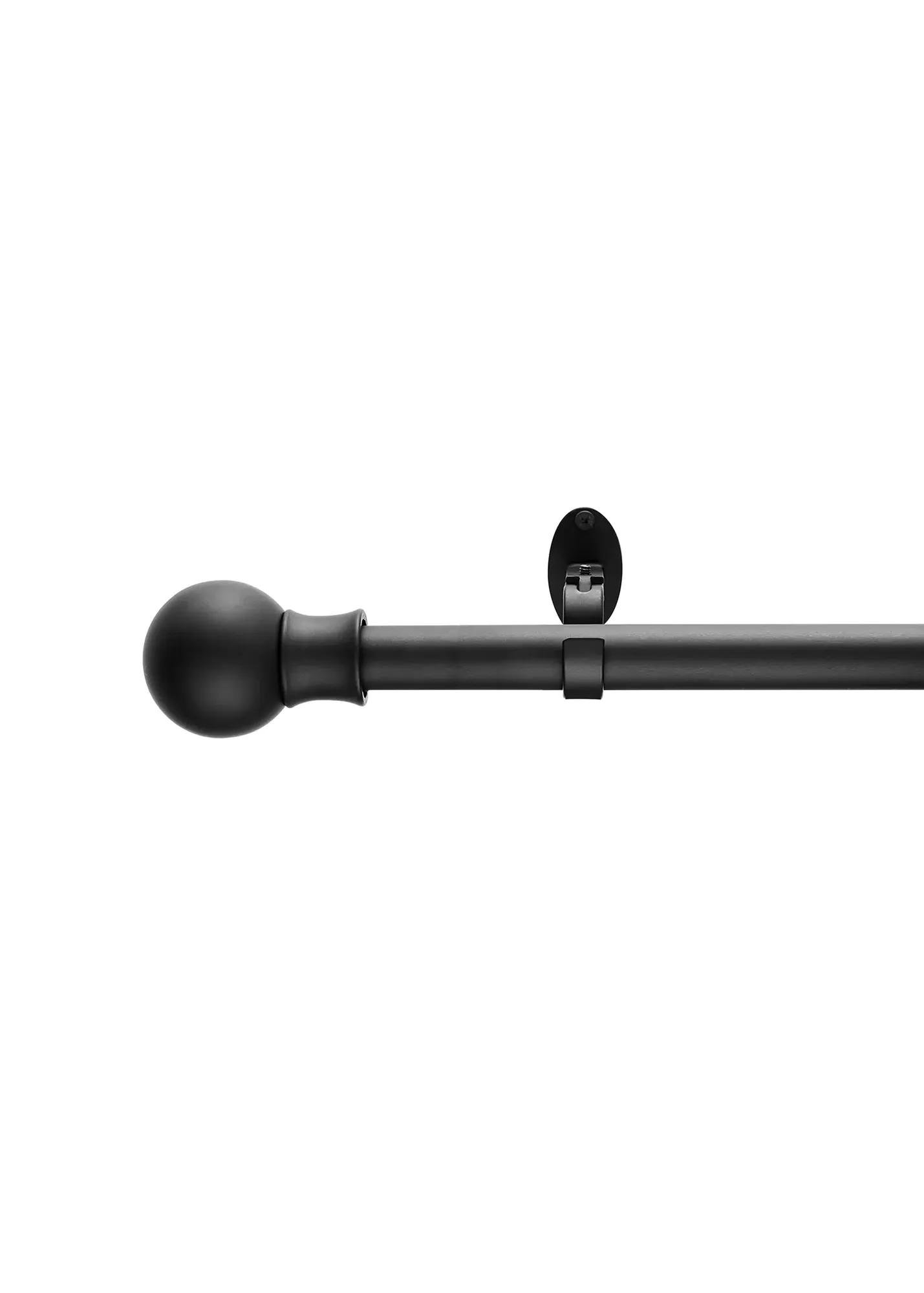 Matt Ball Eyelet Curtain Pole Extendable 70-120cm - Black product