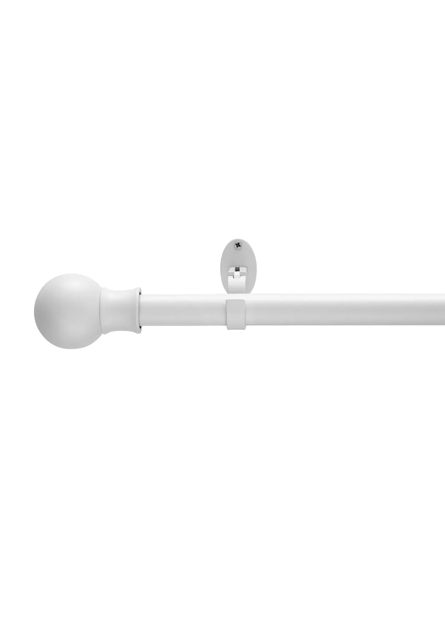 Matt Extendable Ball Eyelet Curtain Pole 70-120cm - White product