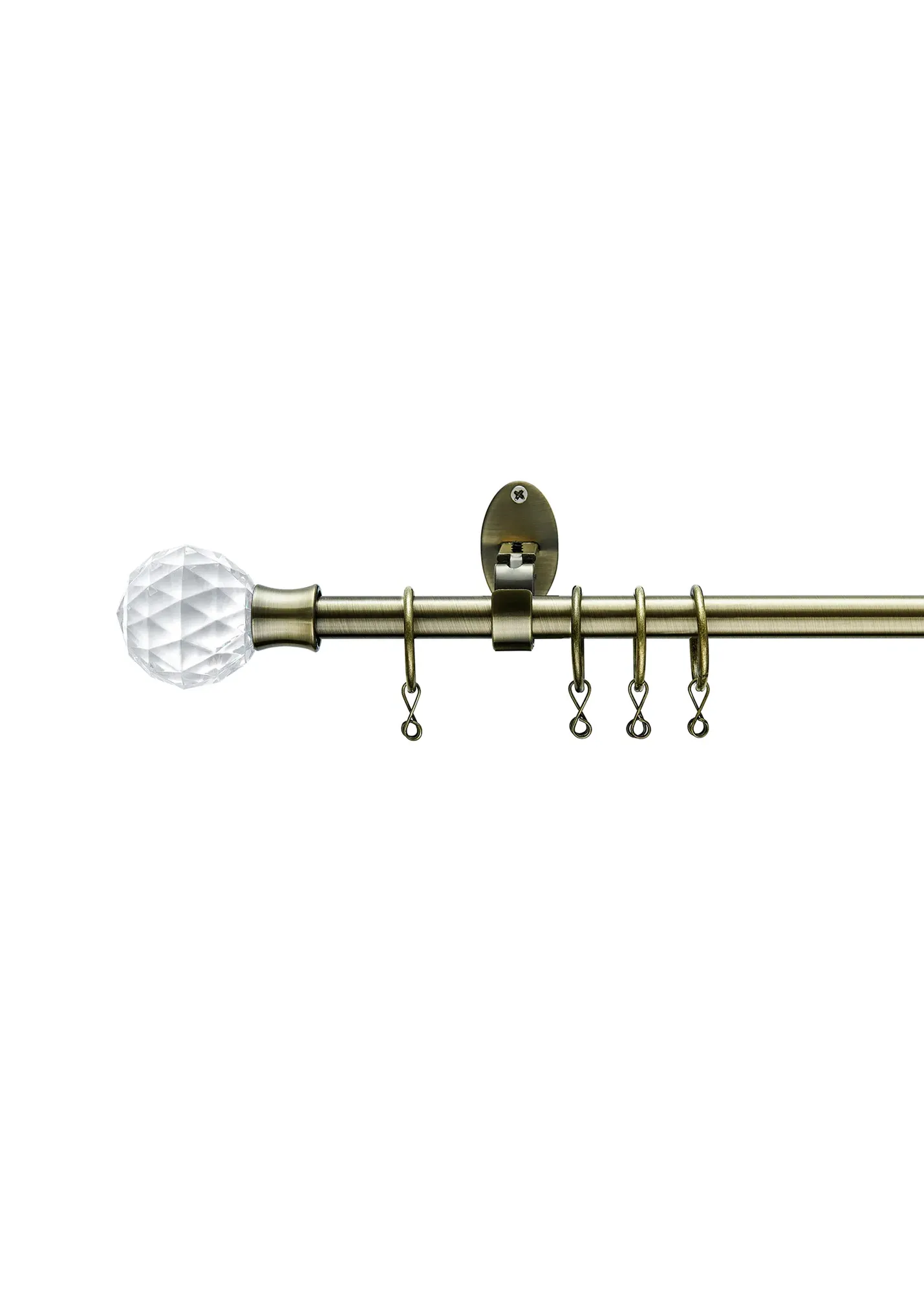 PS Faceted Ball Extendable Curtain Pole - Antique Brass product