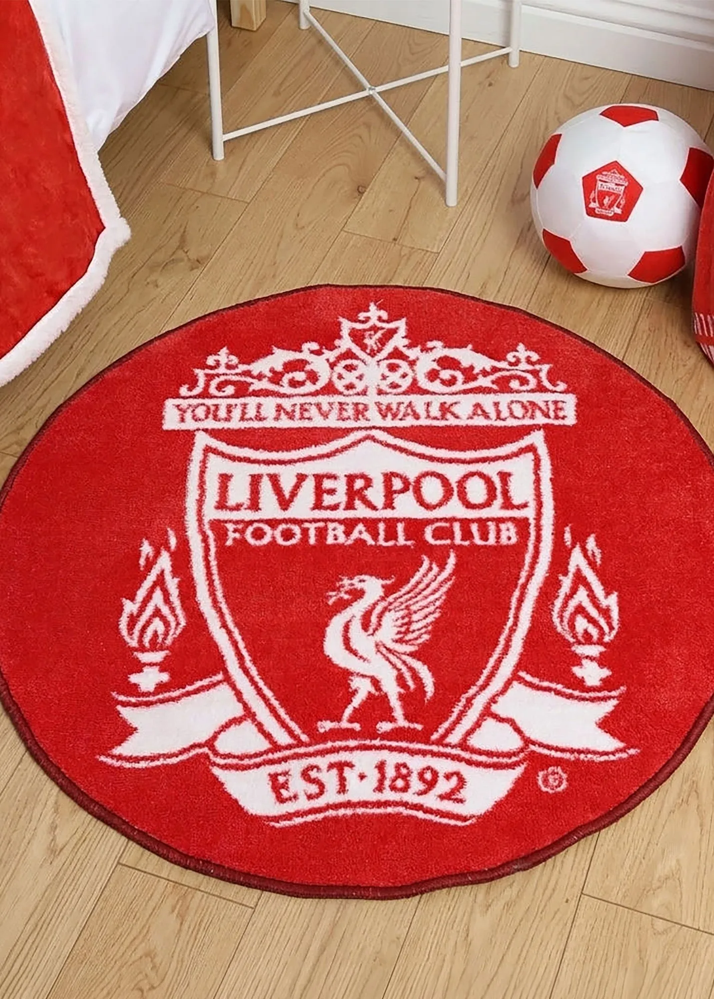 LFC Crest Round Rug - Red, Polyester product