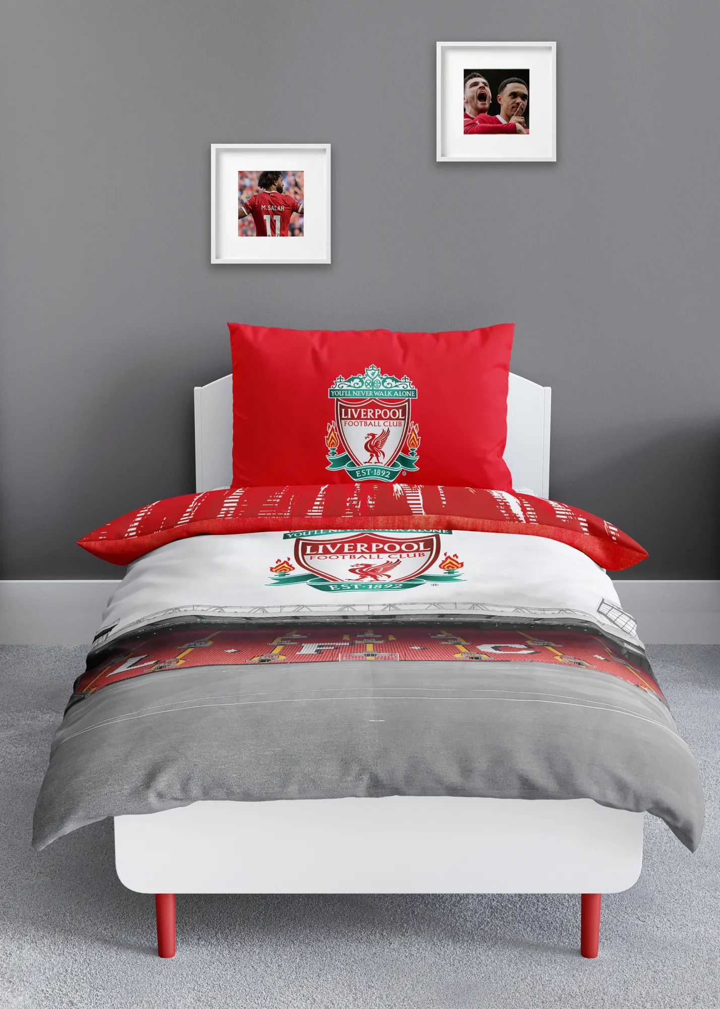 Walk Alone Panel Single Duvet Set - Red, Cotton product