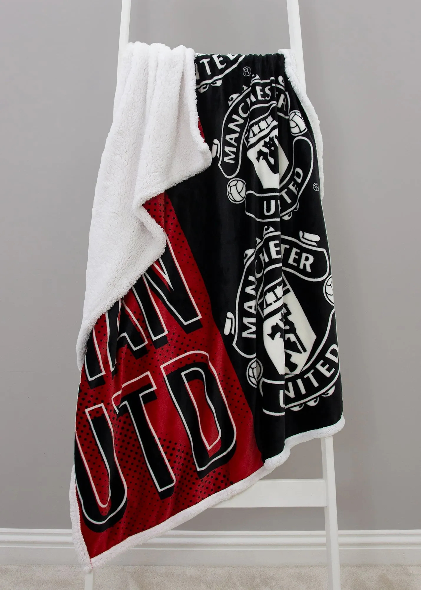 Manchester United FC Stacked Sherpa Fleece Blanket - Red, Recycled Polyester product