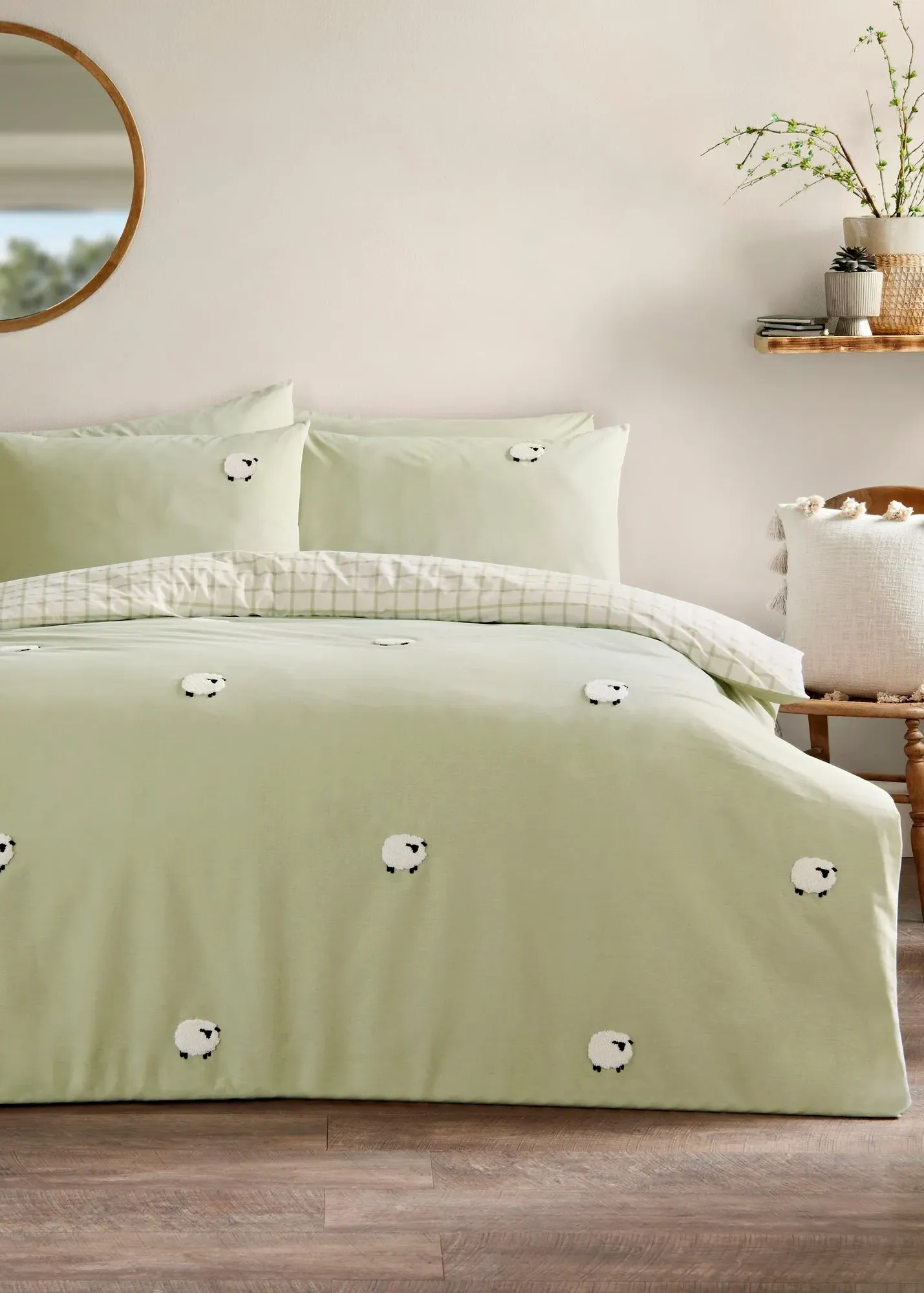 Boucle Sheep Single Duvet Set - Green product