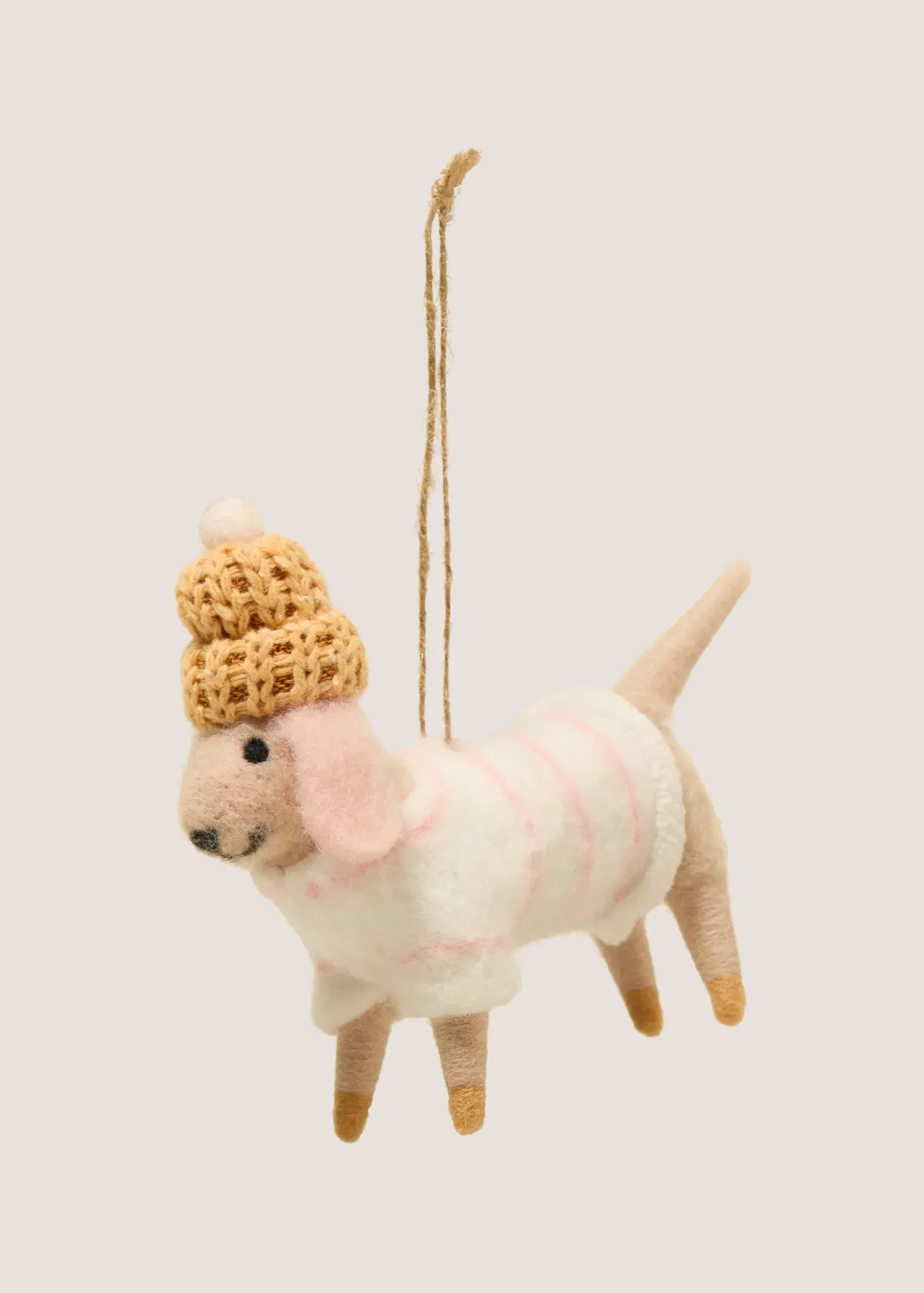 Felt Dog Hanging Decoration - Pink product