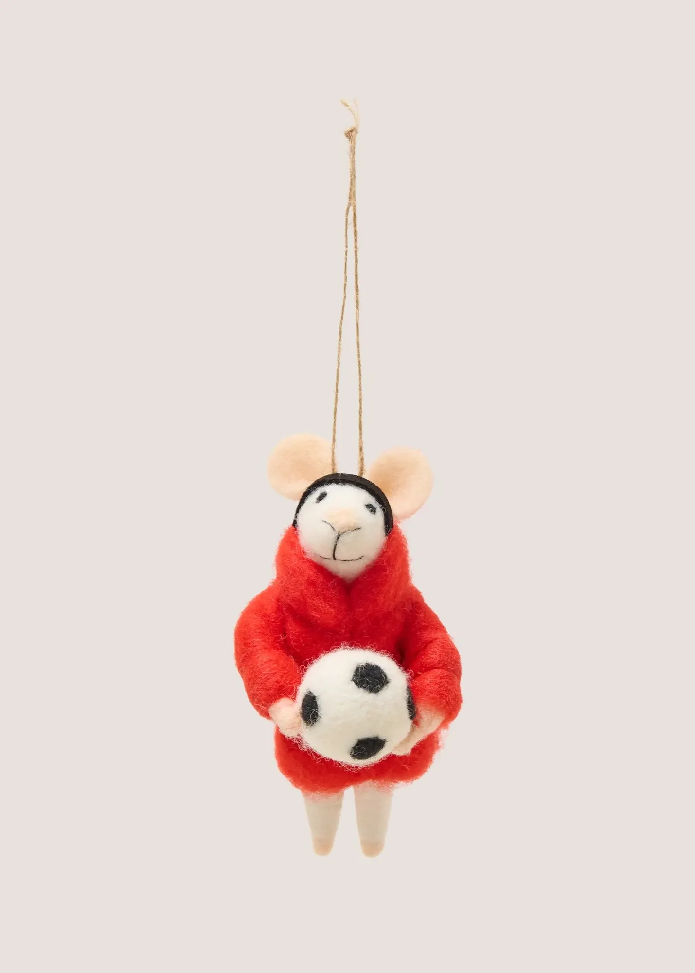 Felt Football Mouse Hanging Decoration - Red product