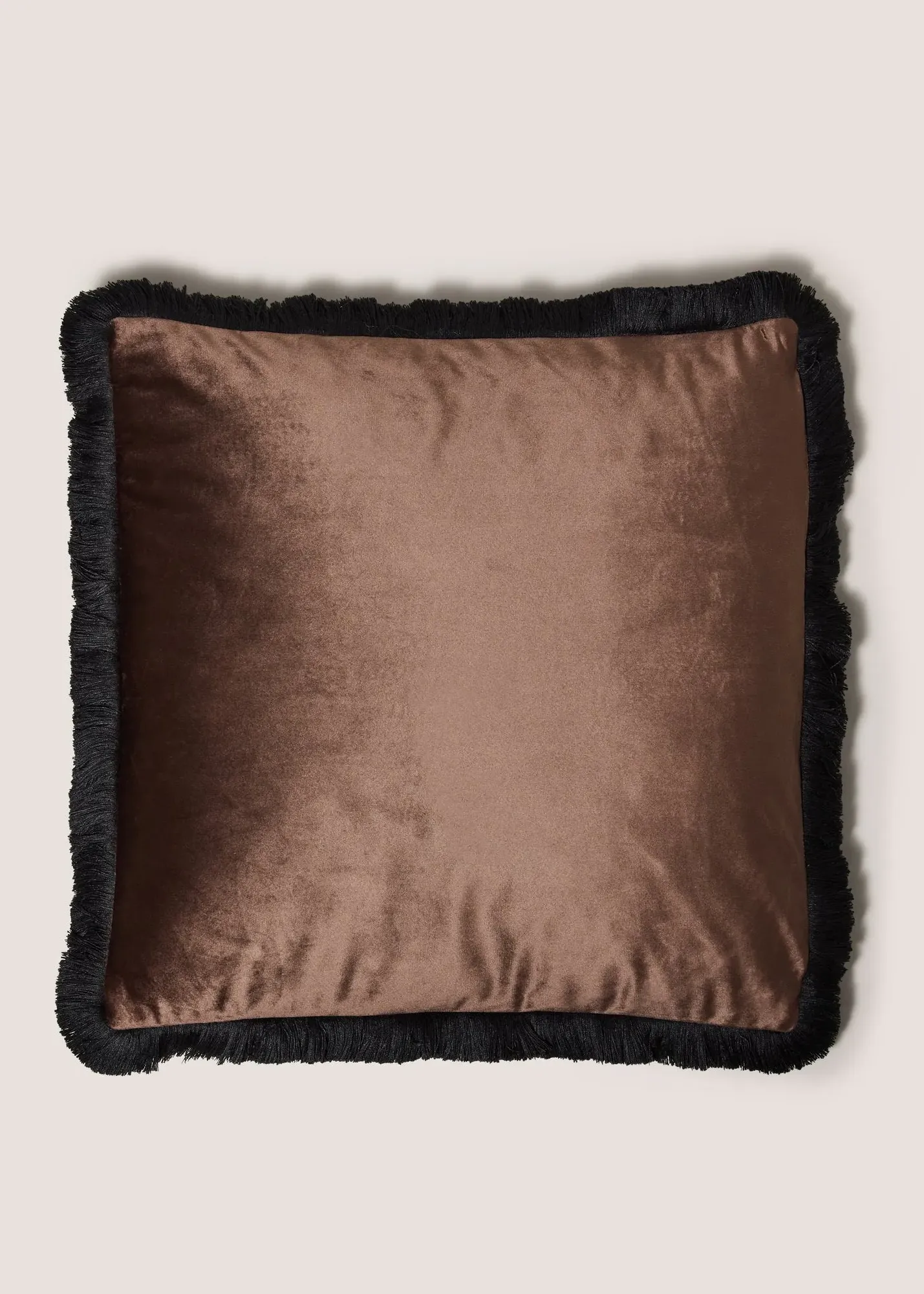 Fringe Cushion - Brown, Velvet product