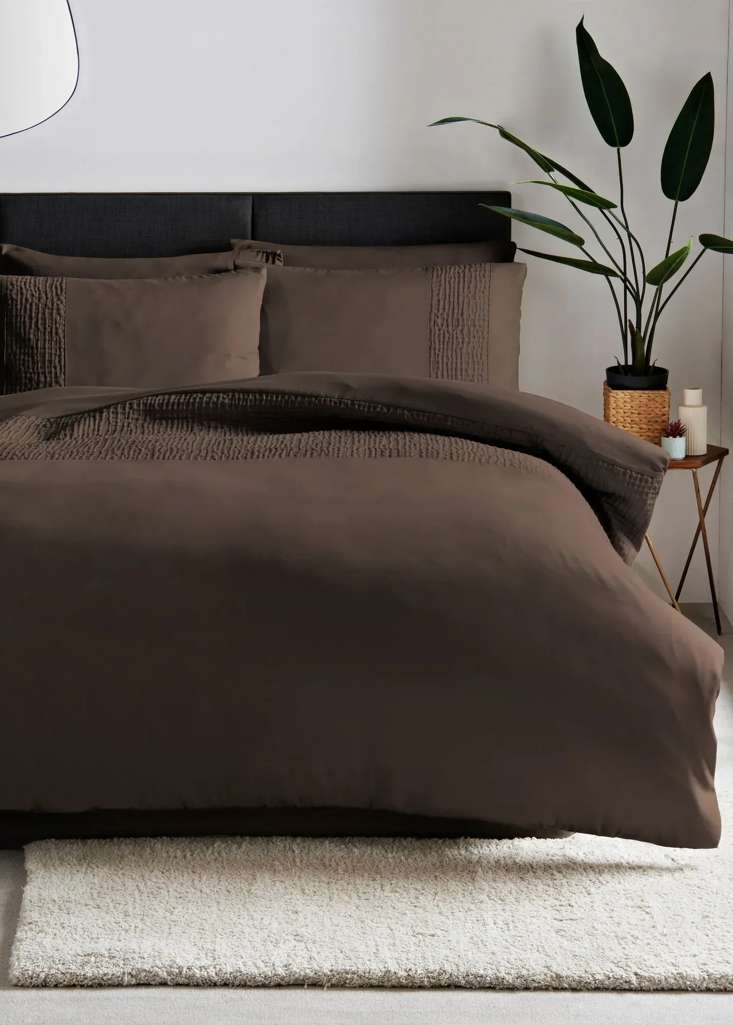 Grid Pinsonic Single Duvet Set - Brown, Polyester product
