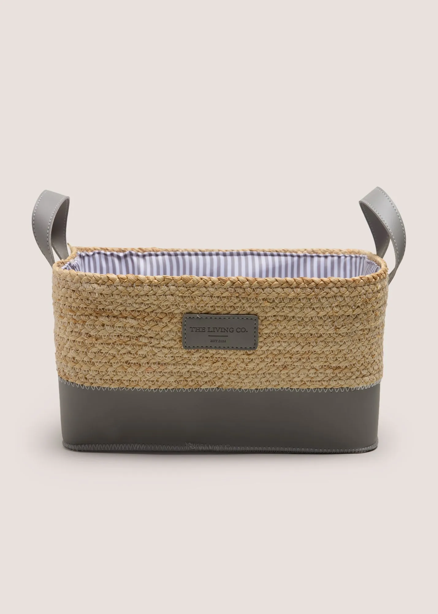 Living Co Stripe Storage Basket - Grey product