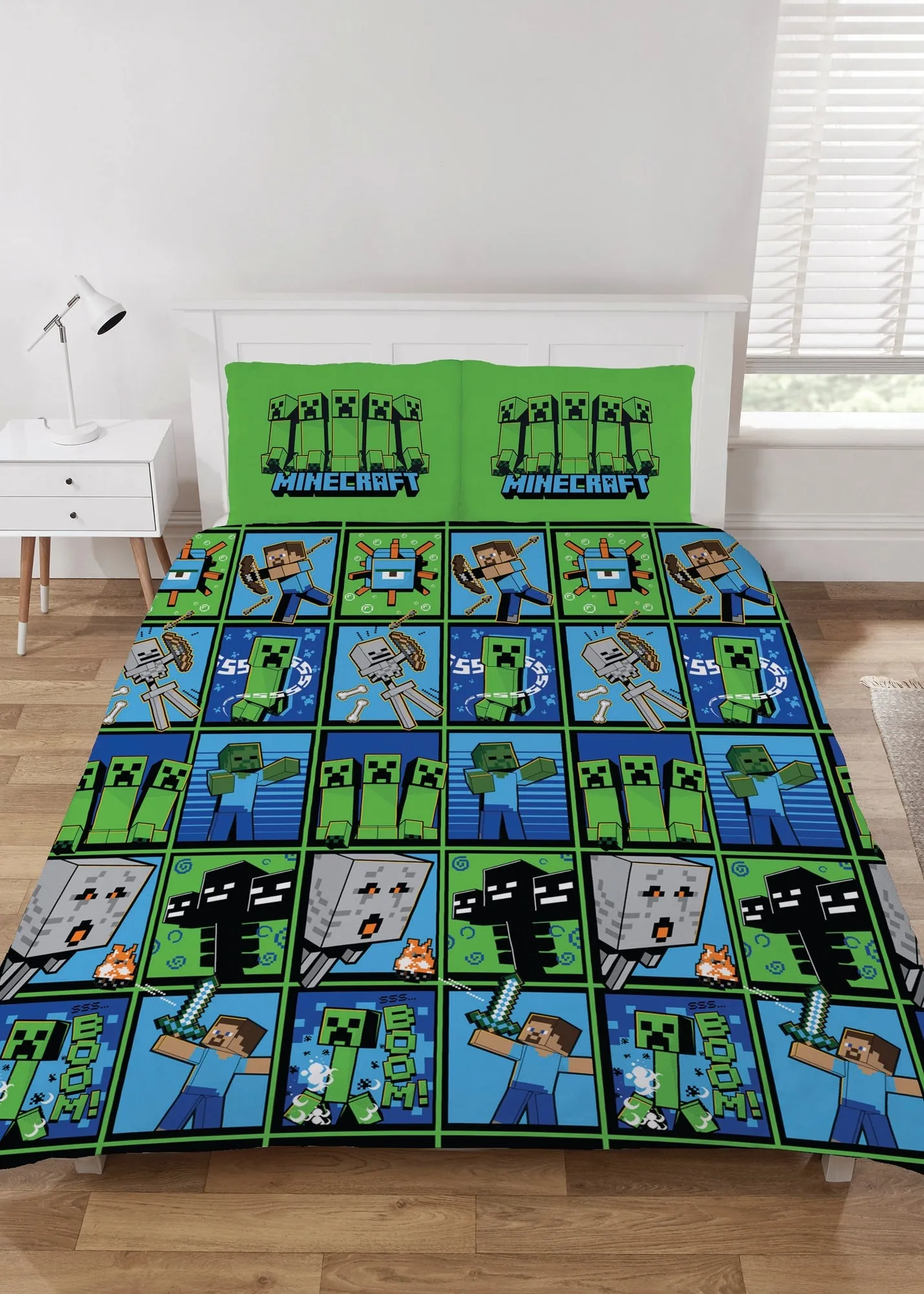 Minecraft Single Bed Set - Blue, Polyester product