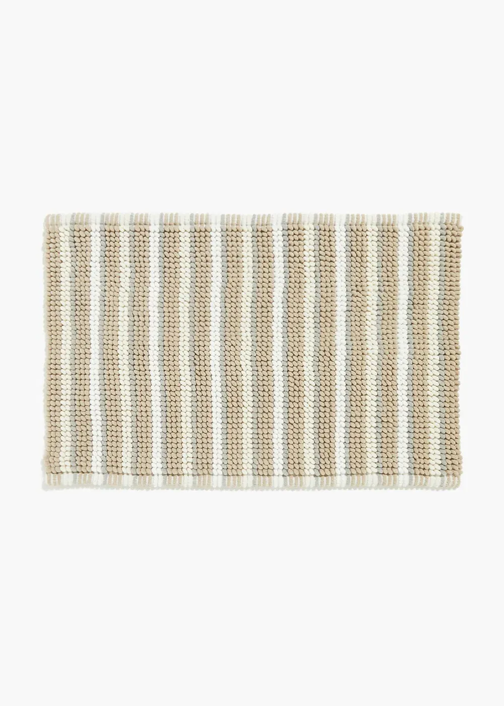 Natural Stripe Chenille Bath Mat - Natural, Cotton Mix product