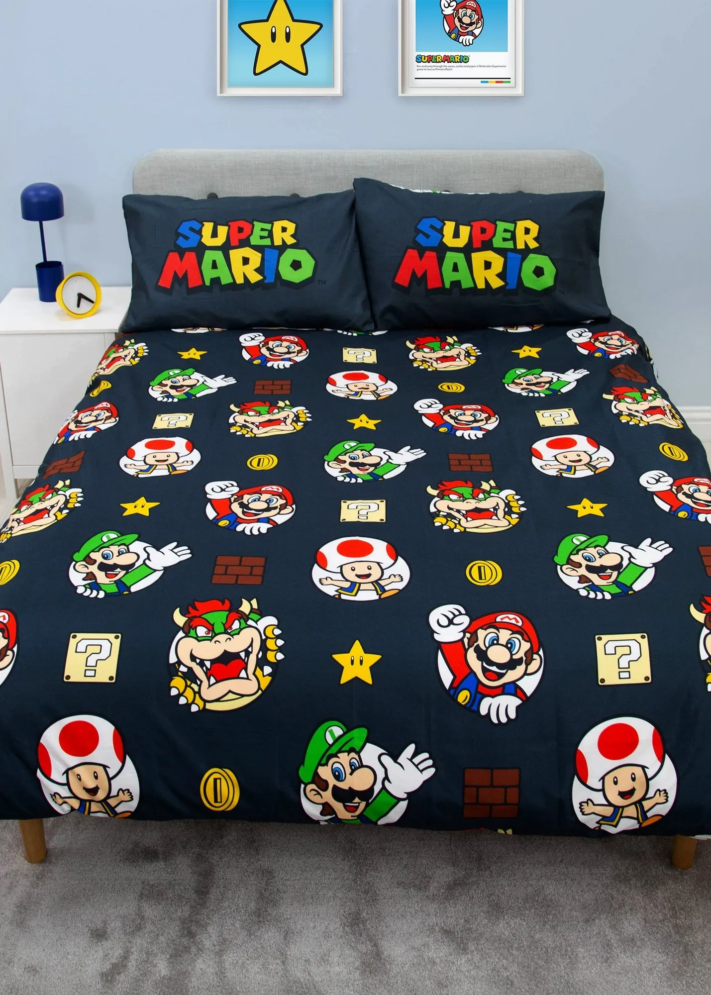 Nintendo Single Duvet Cover Set - Black, Brushed Microfibre product