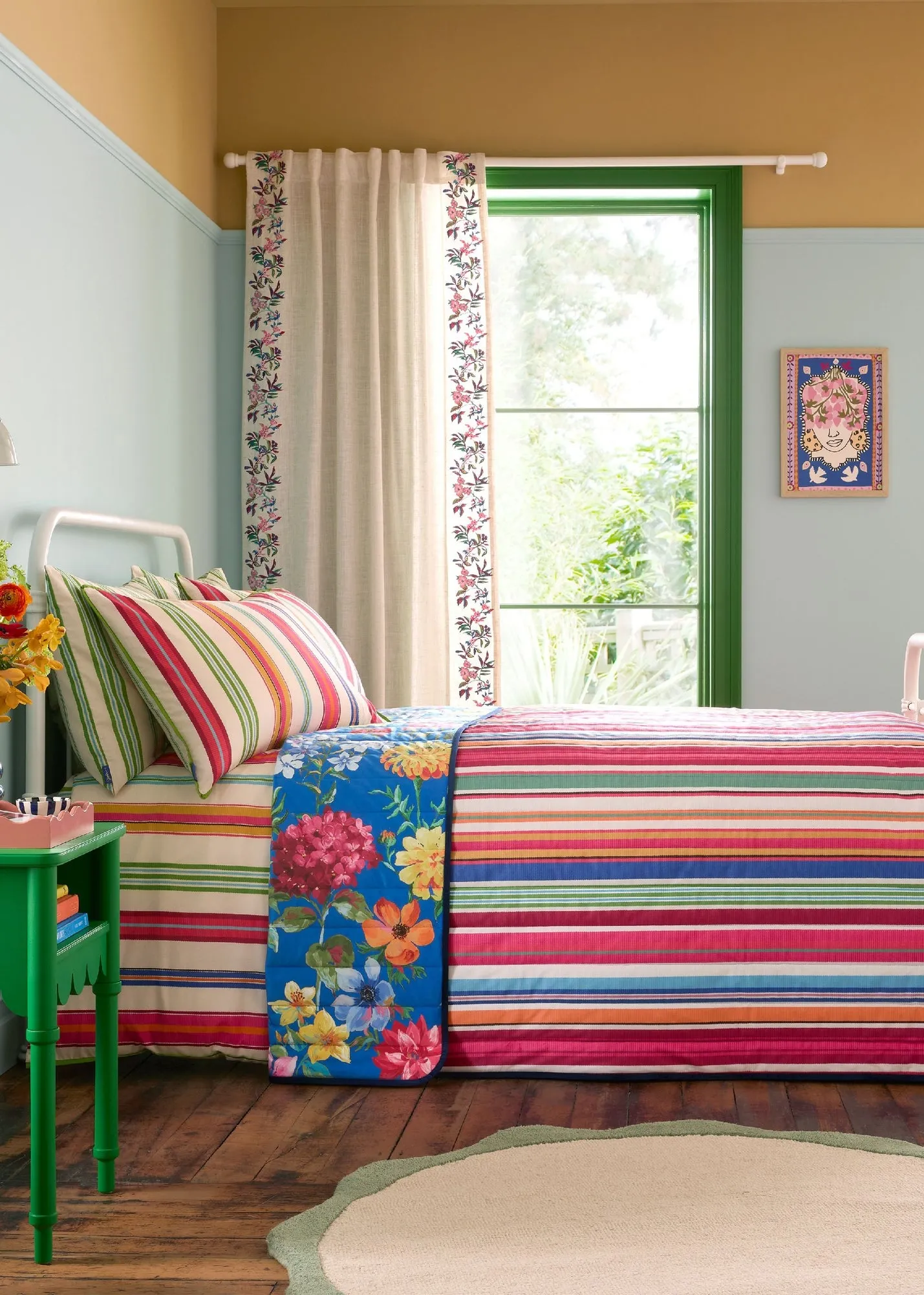 Sophie Robinson Darling Floral Reversible Bedspread - Multi, Polyester product