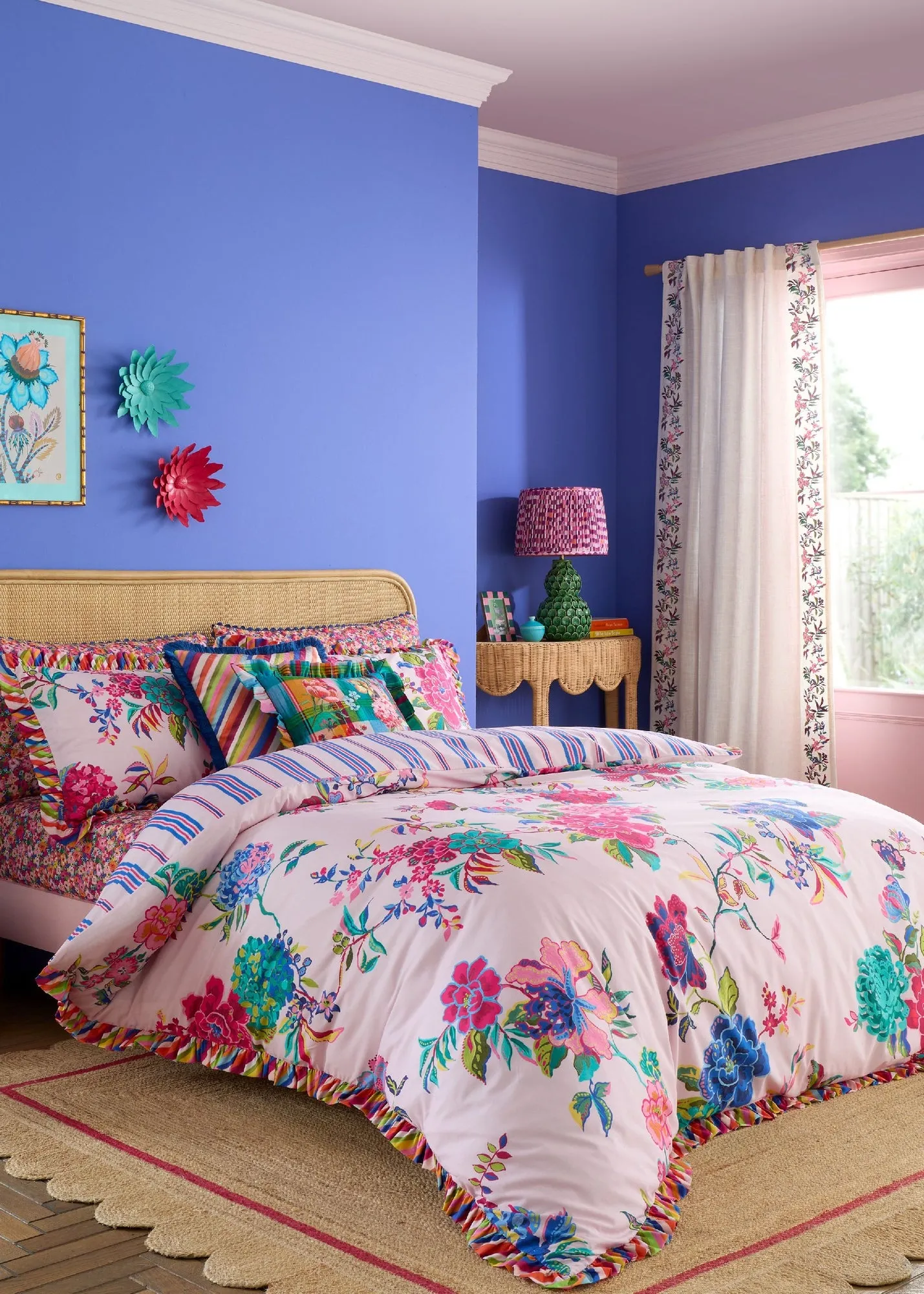 Sophie Robinson Flourish Floral Single Duvet Cover Set - Multi, Cotton product