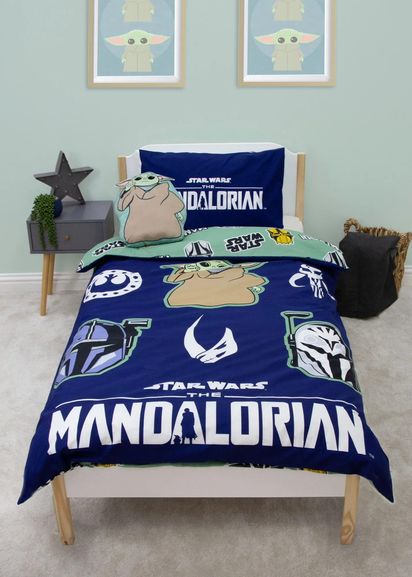 Star Wars Mandalorian Single Duvet Cover - Blue, Polycotton product