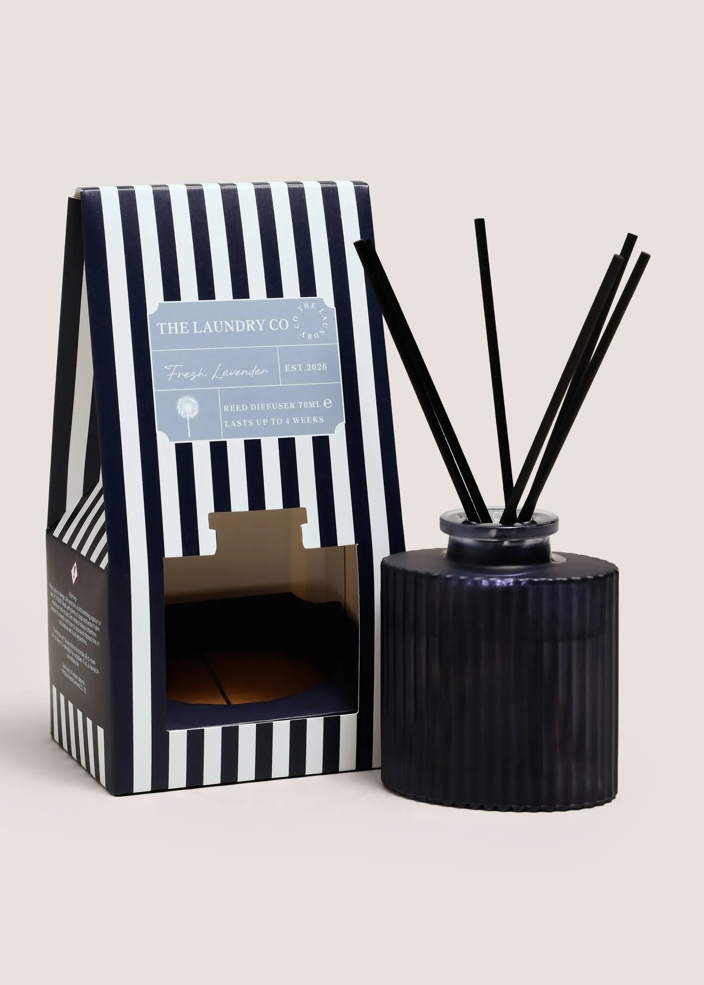 The Laundry Co 70ml Reed Diffuser Fresh Lavender - Black, Glass product
