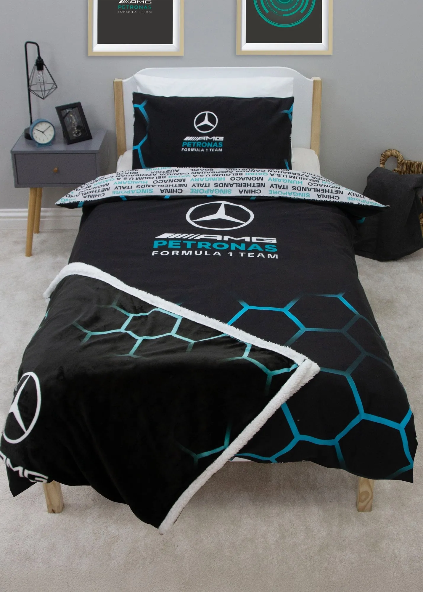 AMG Petronas Ridge Single Duvet Cover Set - Black product
