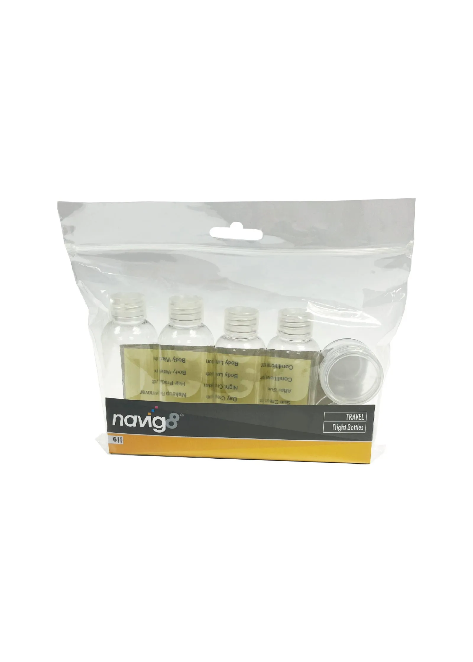 6-Pack Flight Travel Bottles - Clear, PET product