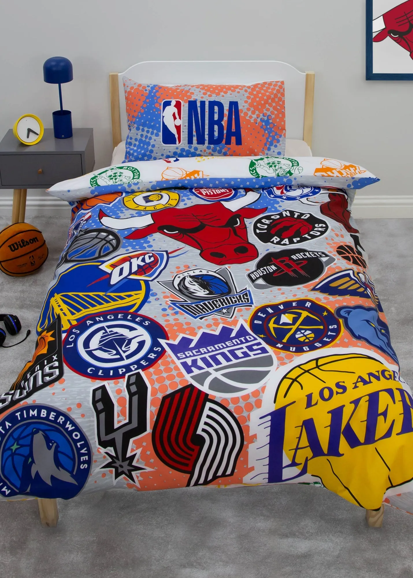 NBA Single Duvet Set - Multi, Polycotton product