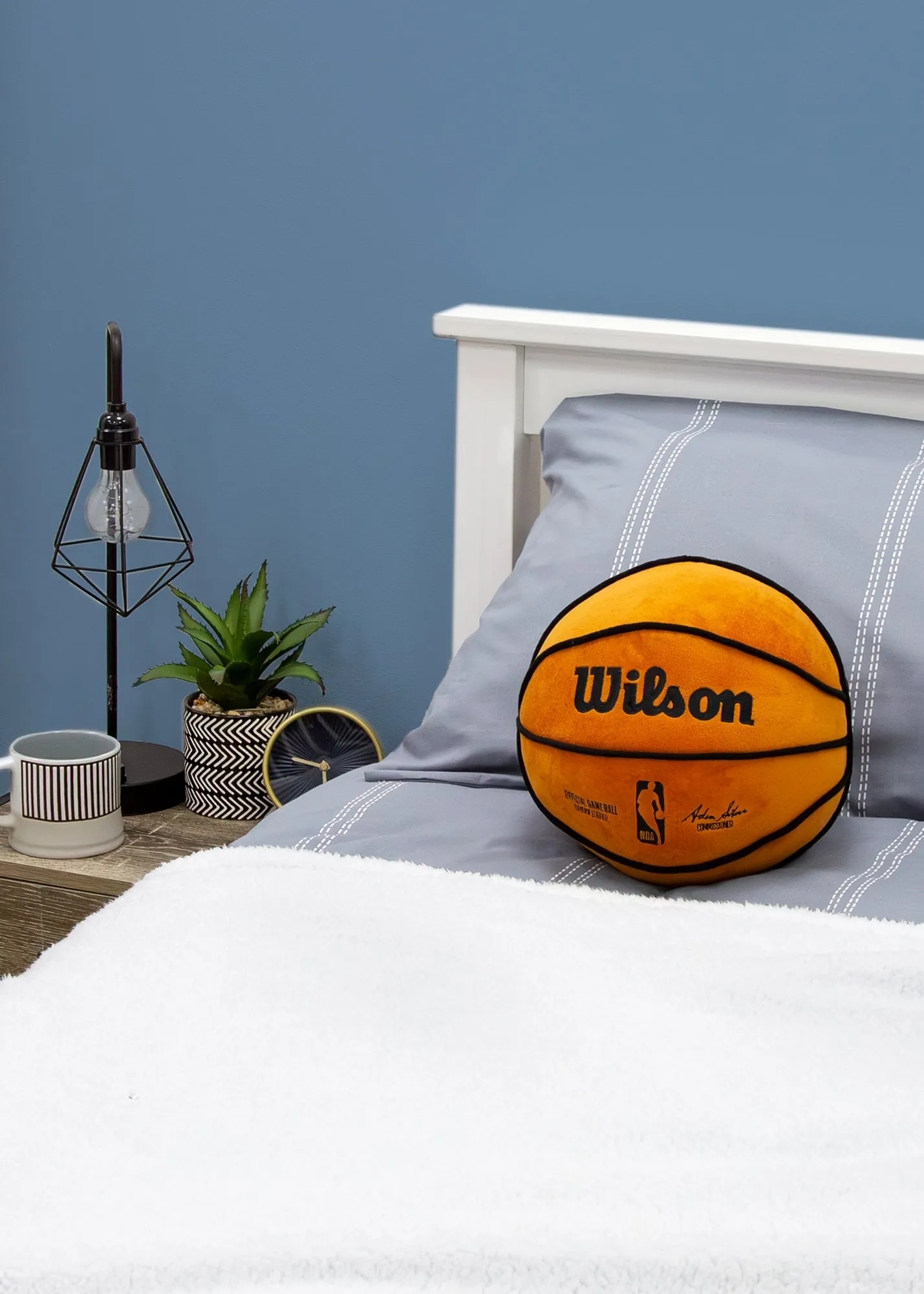Wilson NBA Basketball Shaped Cushion - Orange, Polyester product