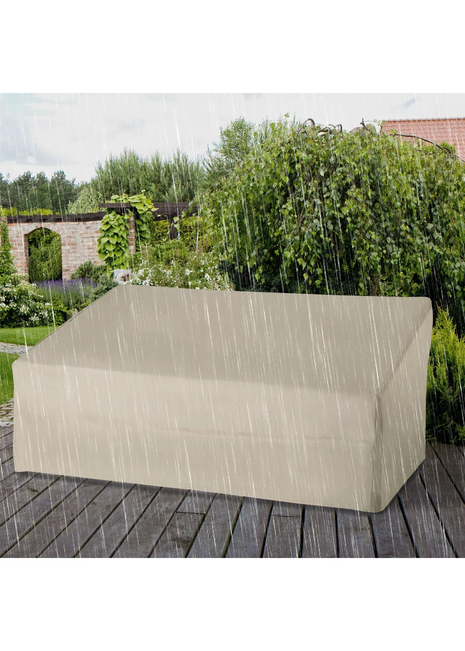 3-Seater Outdoor Furniture Cover - Beige, Oxford Cloth product