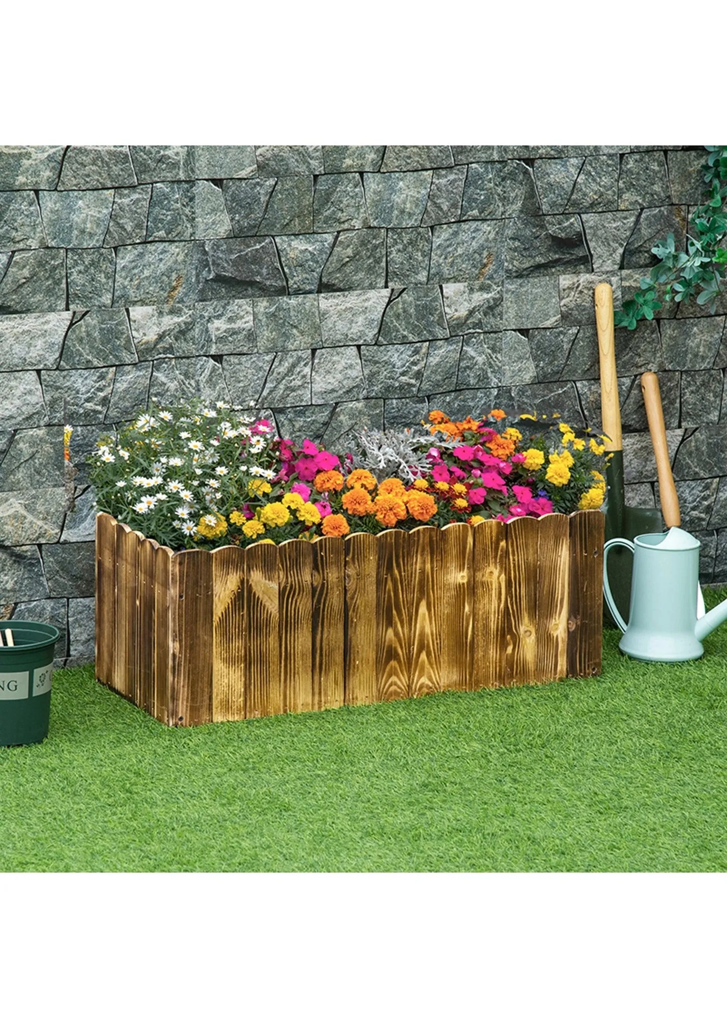Rectangular Raised Garden Bed - Natural, Fir Wood product