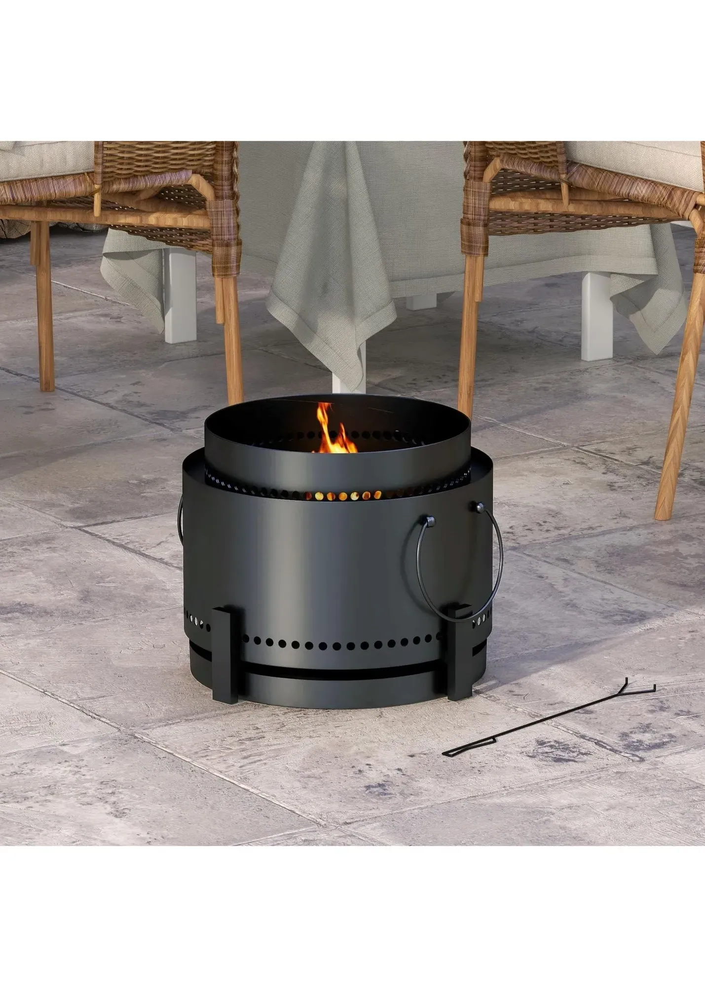 Smokeless Wood Burning Fire Pit - Black, Metal product