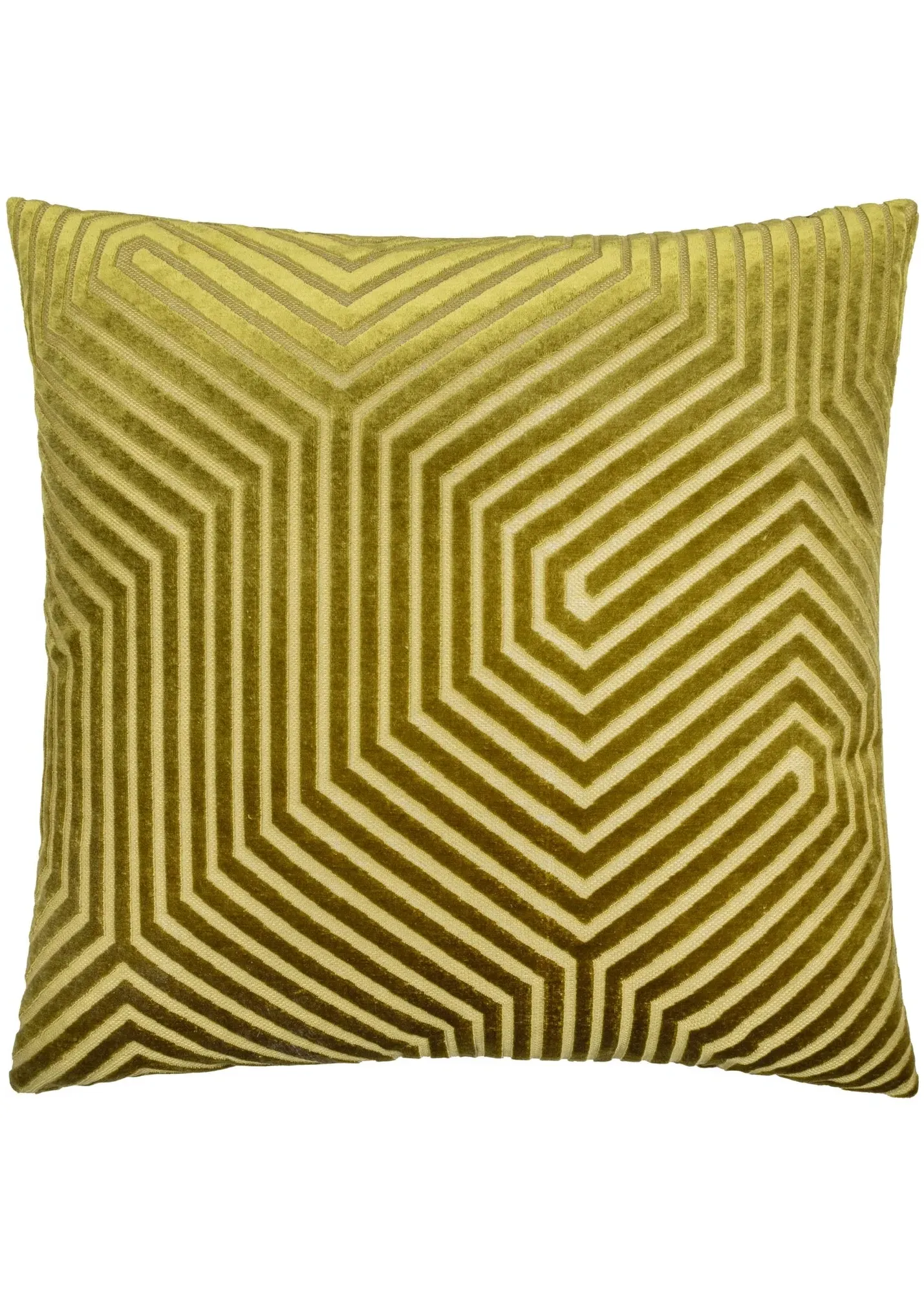 Evoke Cut Velvet Cushion - Green, Polyester product