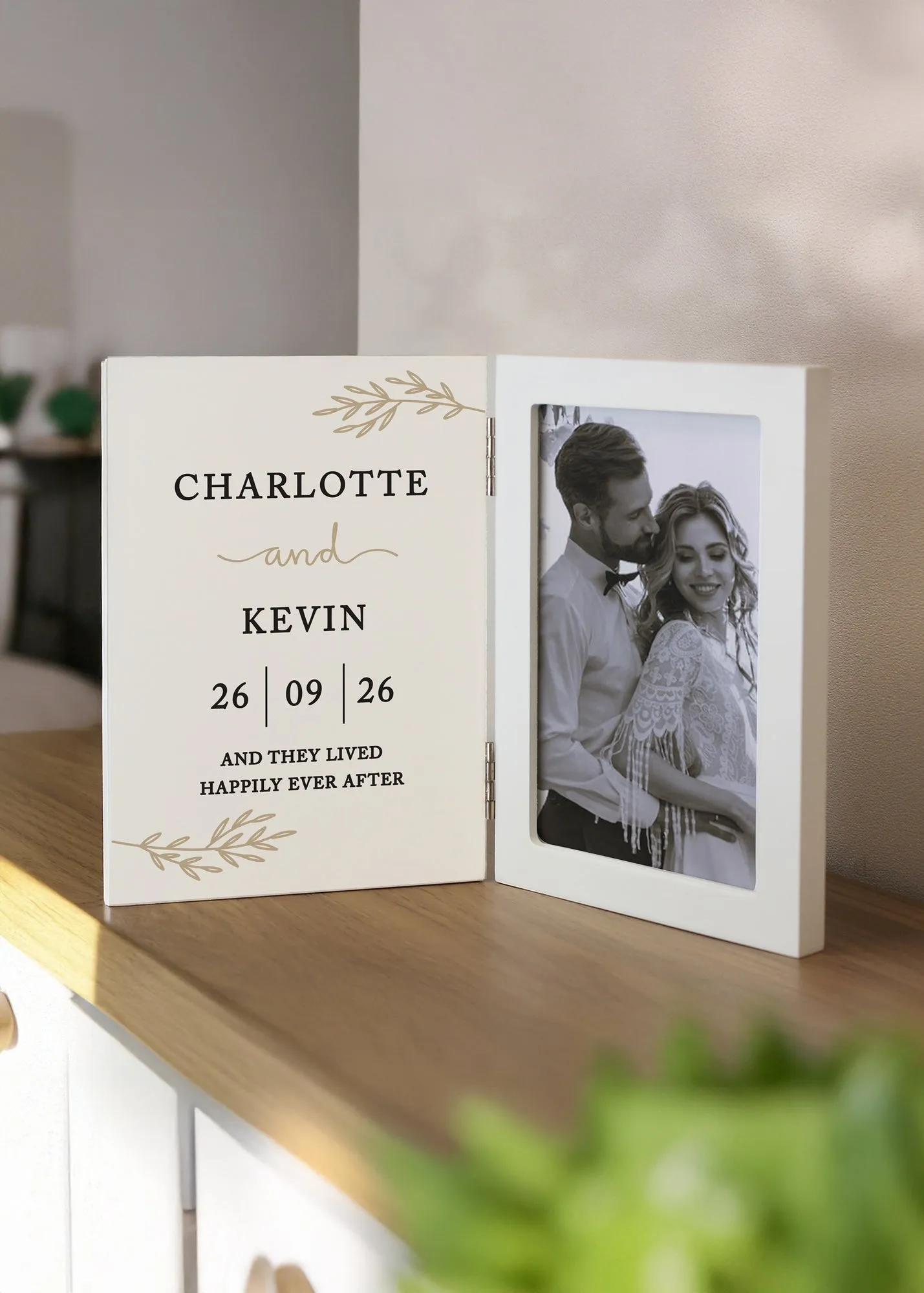 Anniversary Hinged 6x4 Photo Frame - Gold, Wood product