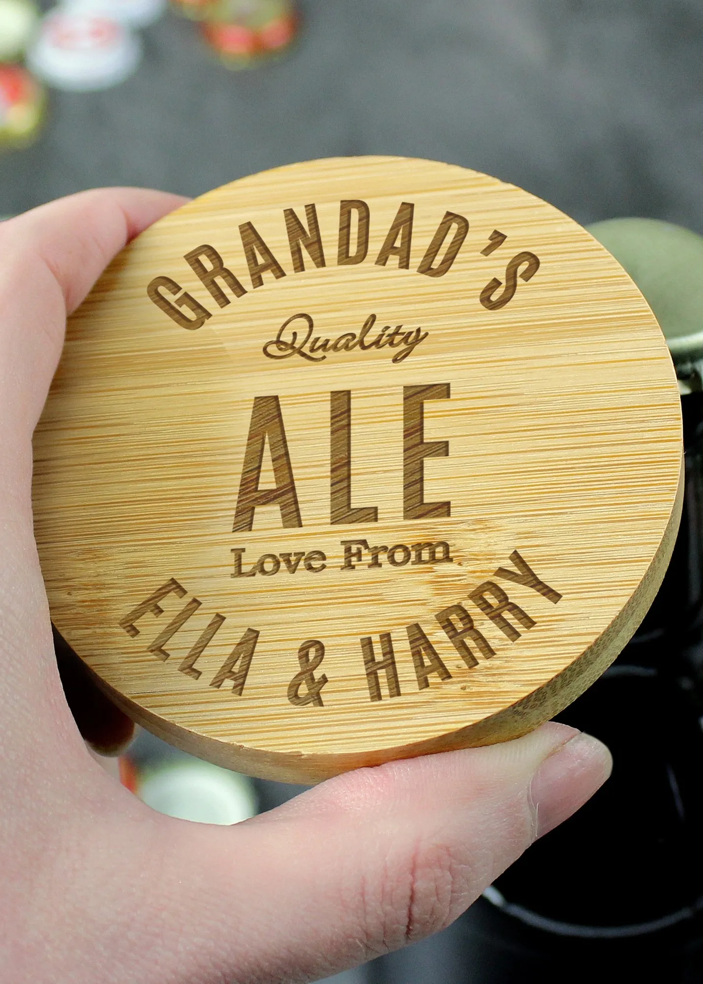 Bamboo Bottle Opener Coaster - Brown product